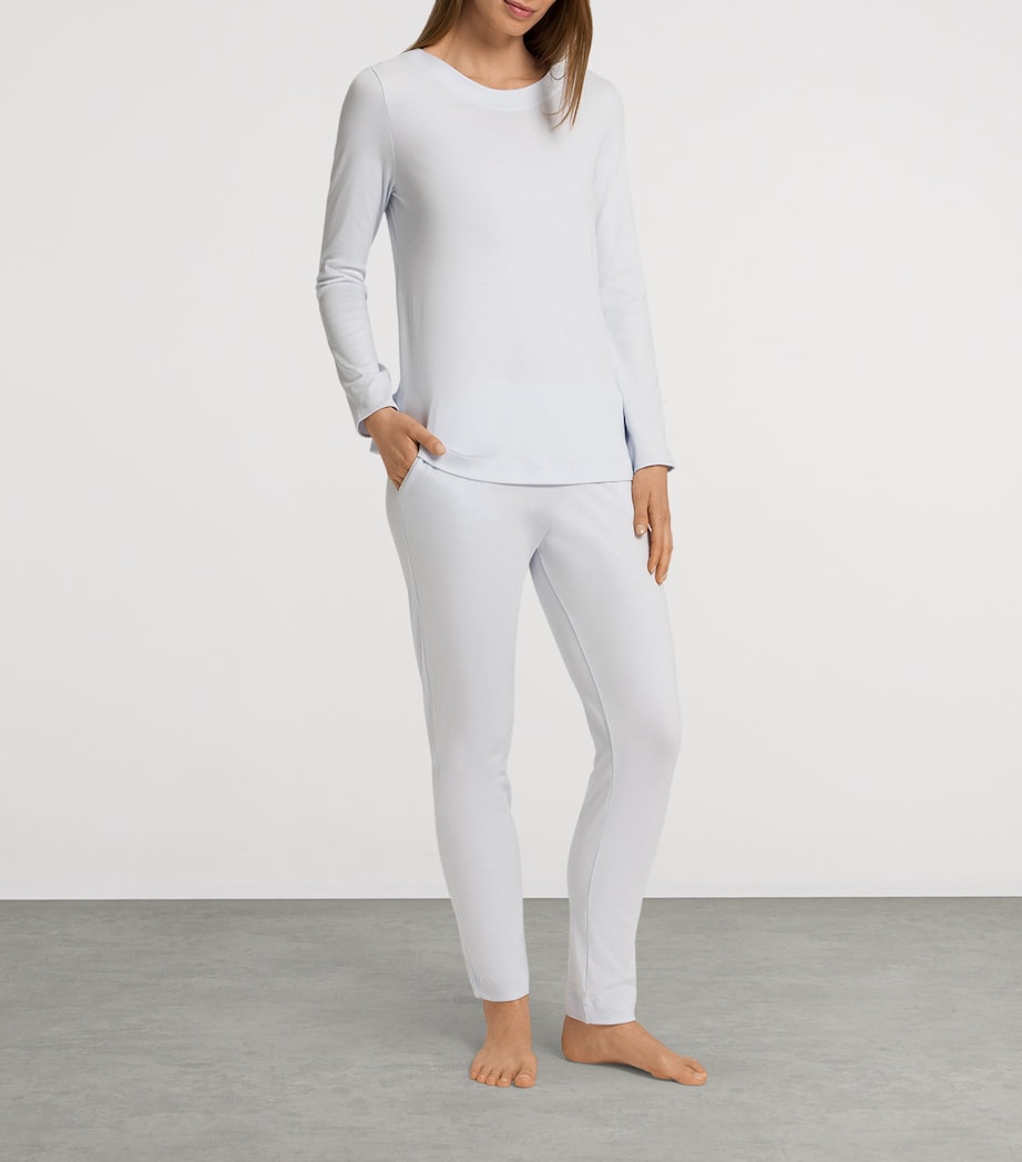 Cotton Malena Pyjama Set POWDER BLUE Image 3