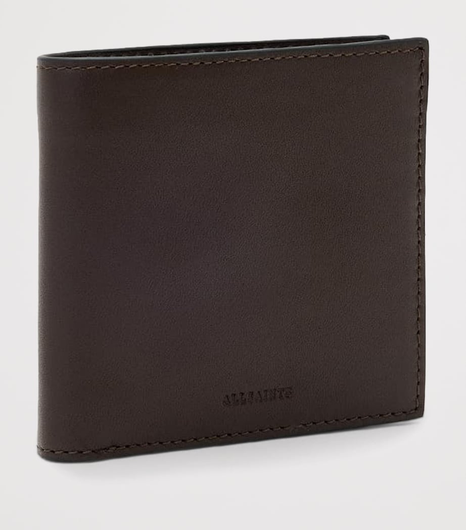 AllSaints Calfskin Delph Bifold Wallet Bitter Brown Image 3