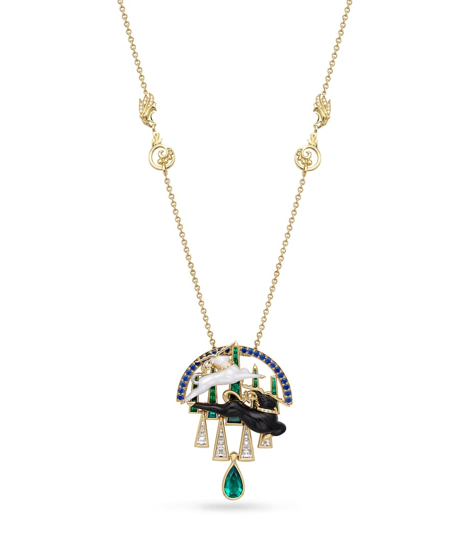 Boodles Yellow Gold, Diamond and Gemstone The Palace Collection After Dark Yale Pendant Green Image 1