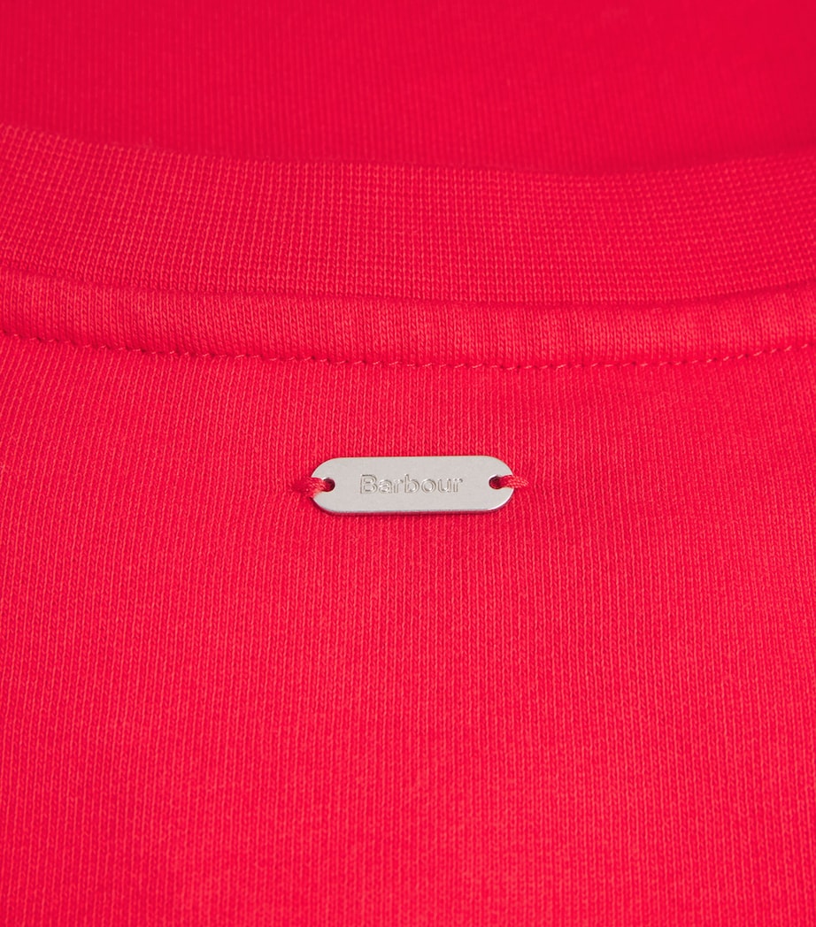 Barbour Womens Logo Hartland Sweatshirt Poppy Red Image 6
