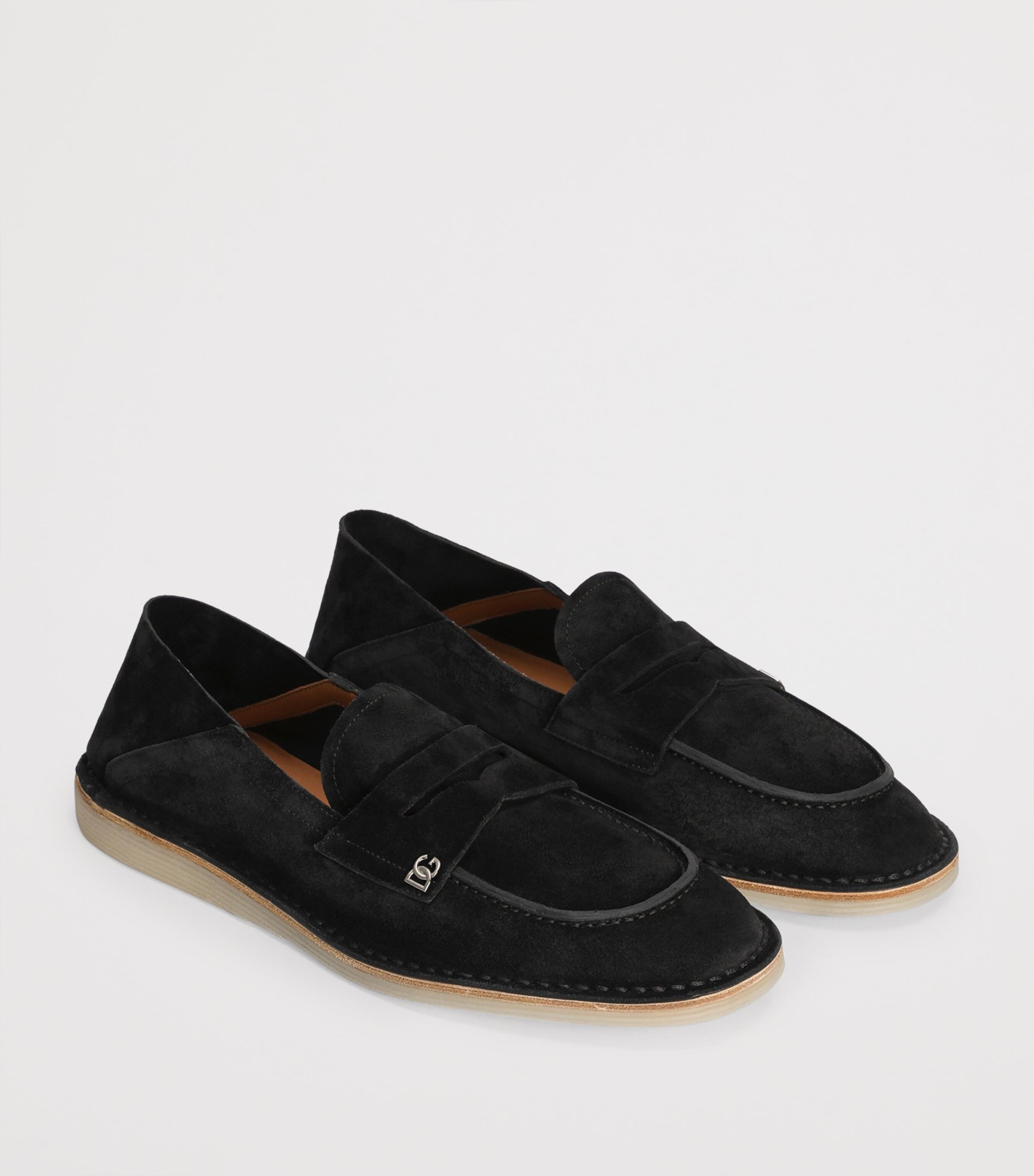 Suede Logo Loafers 80999-BLACK Image 2