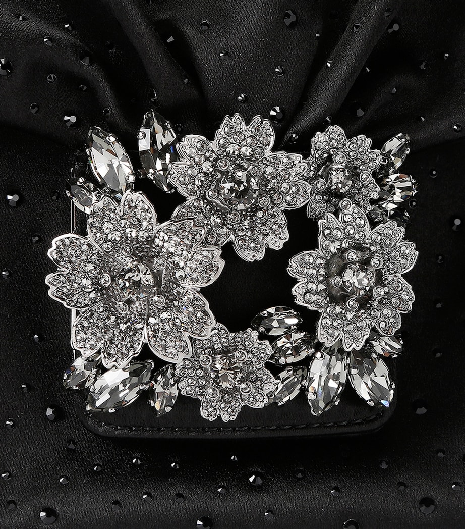 Mini Satin Efflorescence Clutch Bag BLACK Image 4