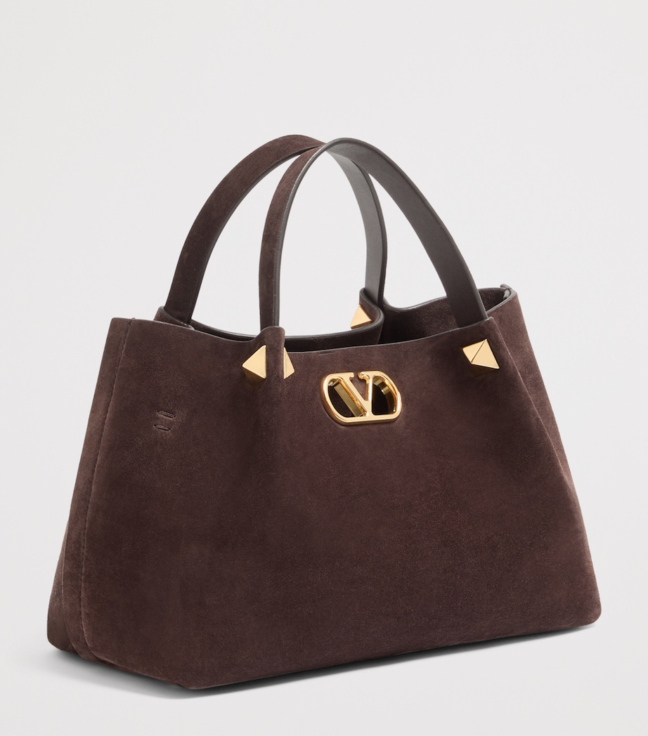 Valentino Garavani Small Suede VLogo Signature Tote Bag Image 2