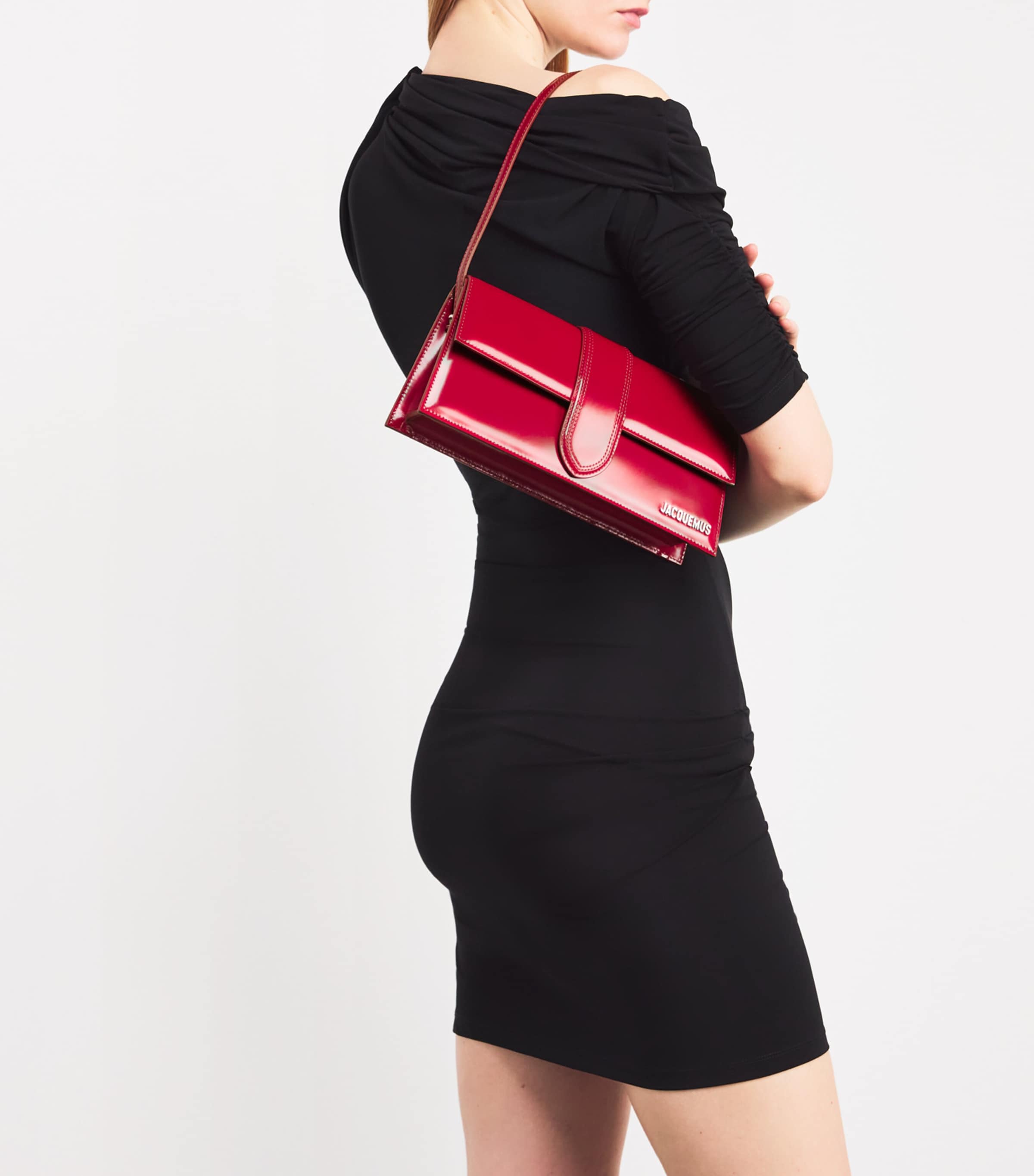 Jacquemus Patent Leather Le Bambino Long Shoulder Bag