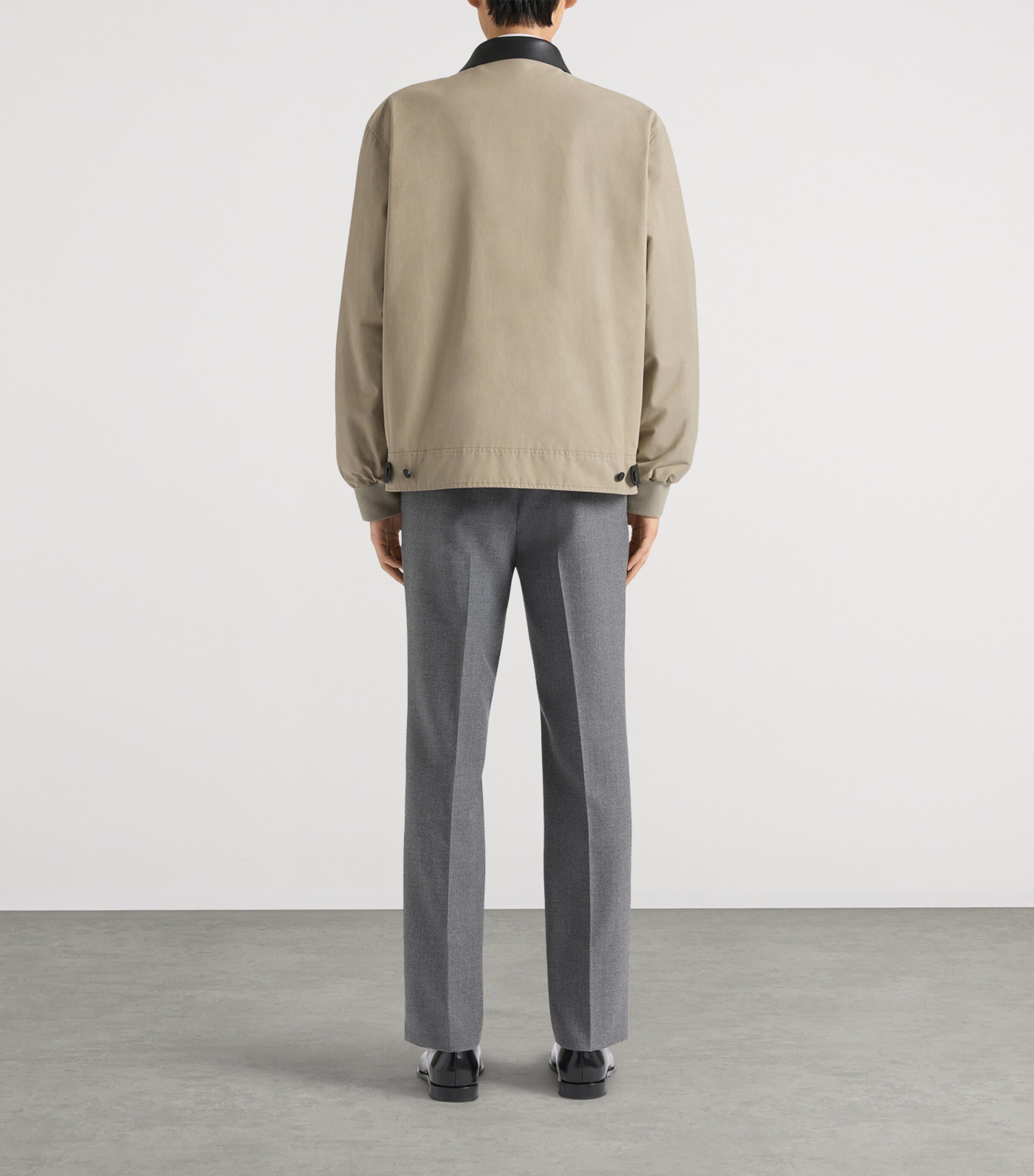 Wool-Blend Harrington Jacket BEIGE Image 3