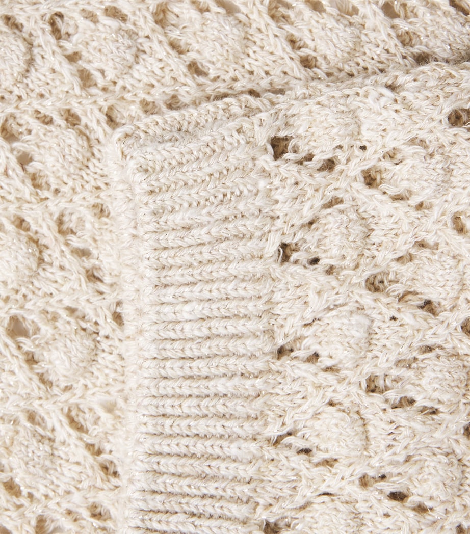 Eleventy Womens Linen-Cotton-Silk-Blend Knitted Shirt Avorio Image 6