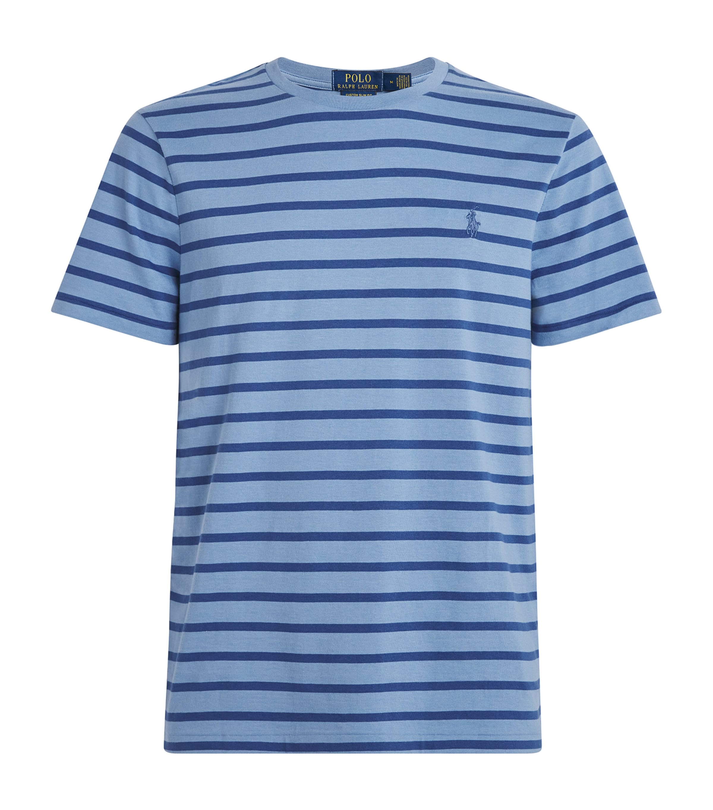Polo Ralph Lauren Cotton Stripe Polo Pony T-shirt In Blue