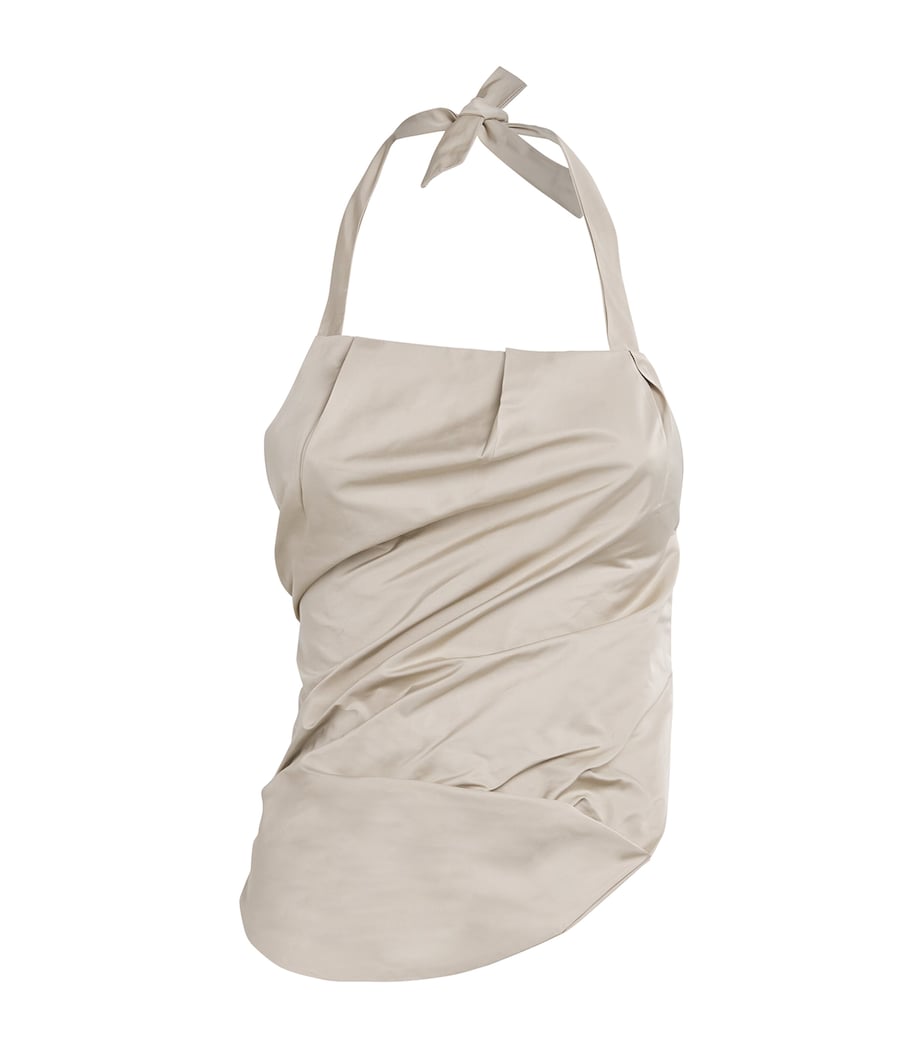 Draped Bib Top BEIGE Image 1