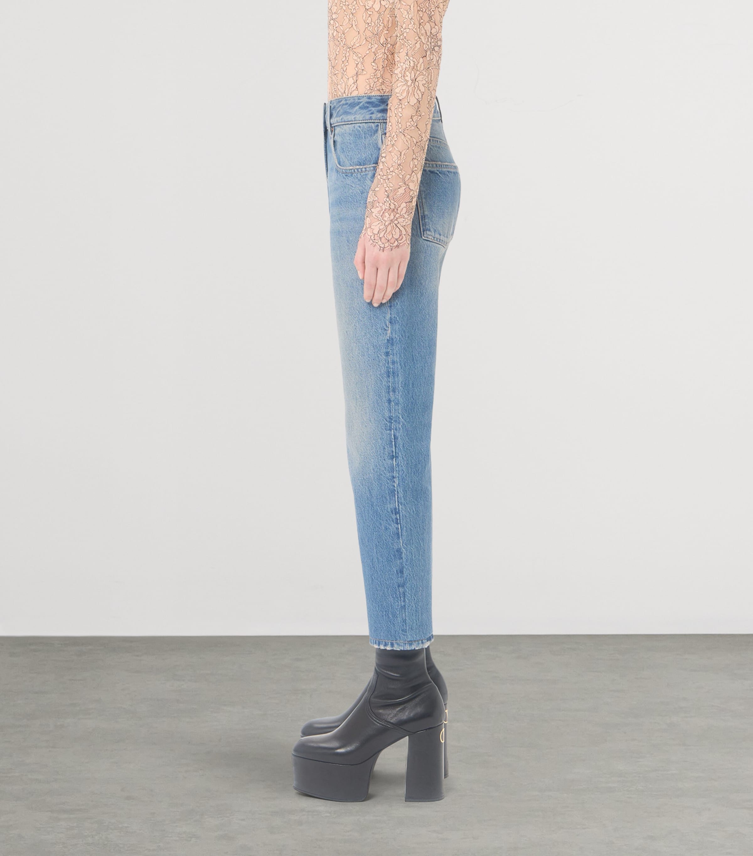 Valentino Womens Cropped Straight Jeans Image 4