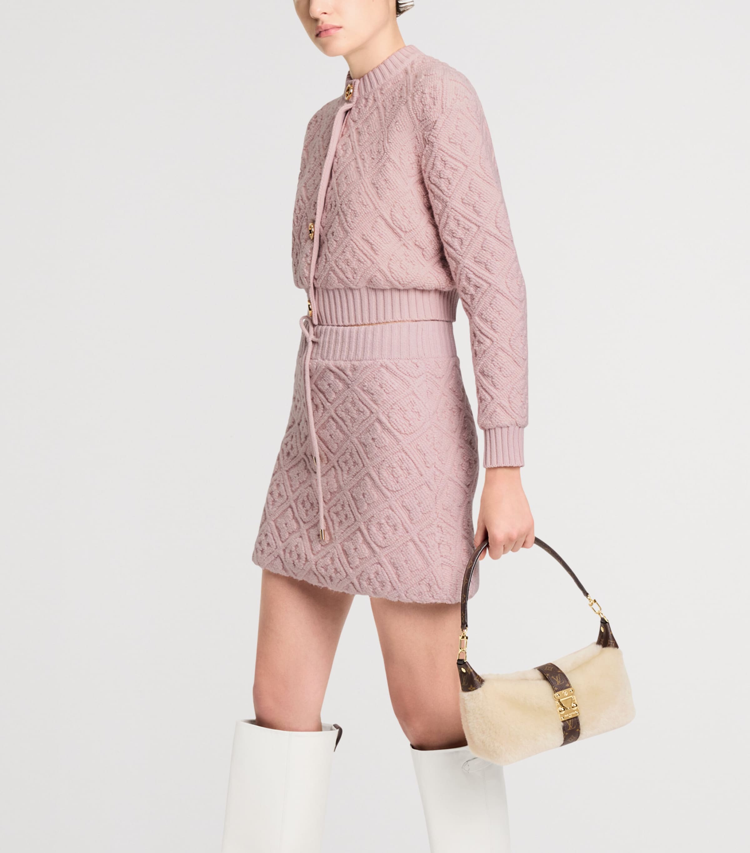 Shearling Mia Pochette Shoulder Bag CREAM Image 6