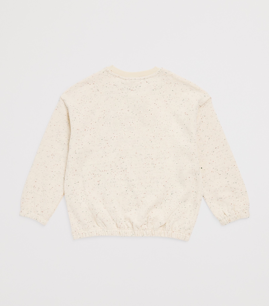 Speckled Cotton Embroidered Sweater (3-11 Years) OFFWHITE Image 2