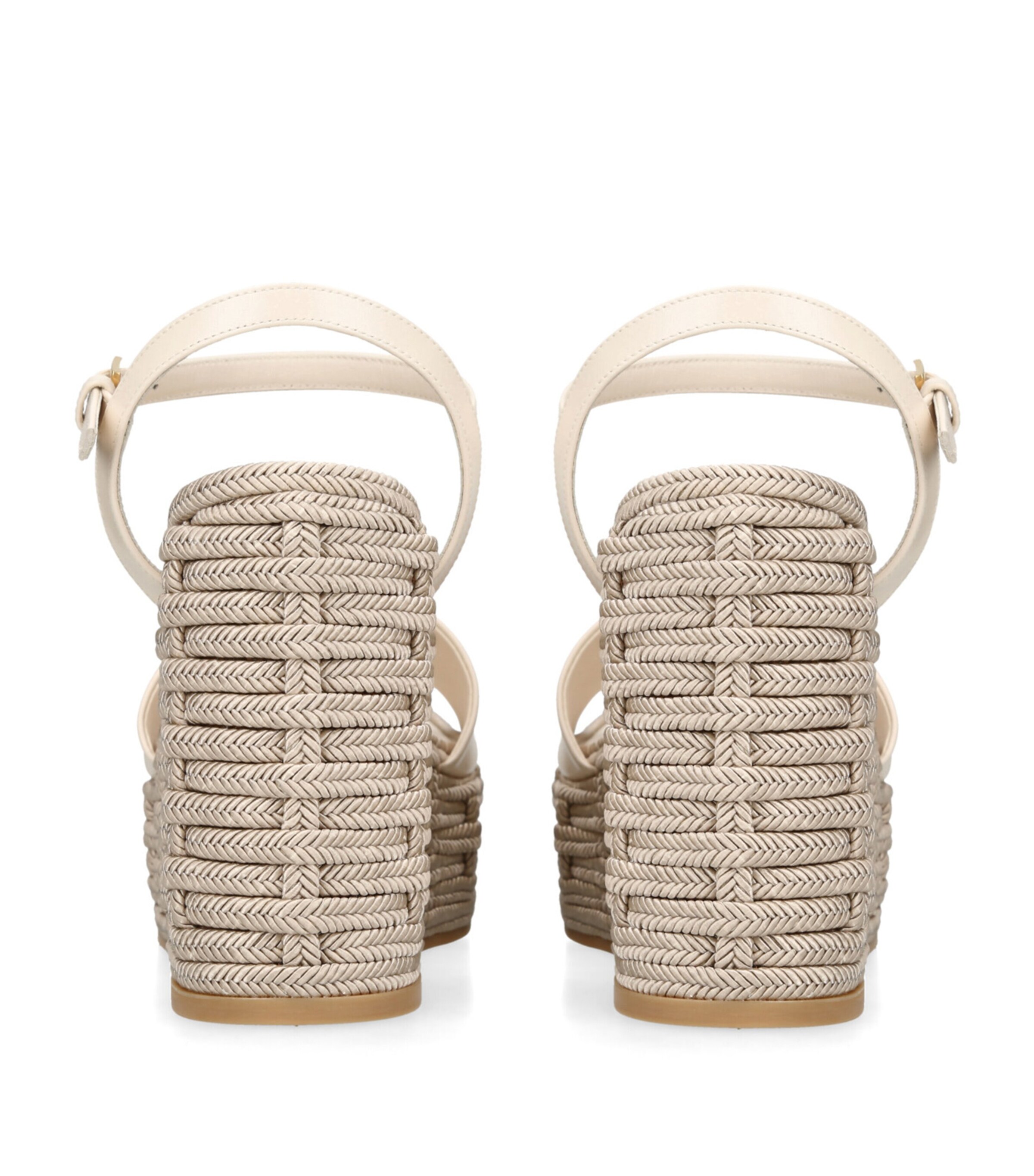 Leather VLogo Espadrille Wedge Sandals 110 WHITE/OTH Image 4