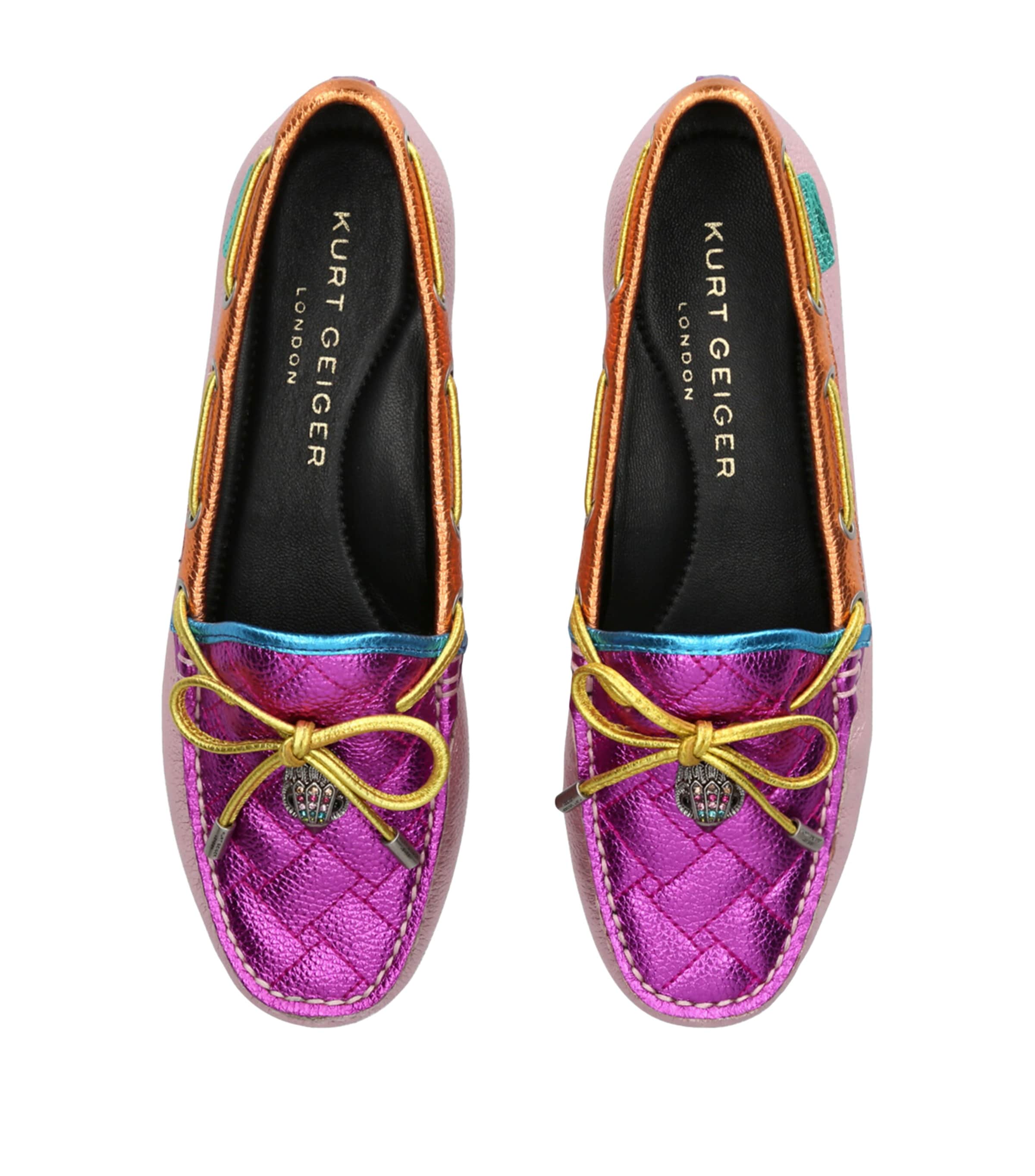 Kurt Geiger London Leather Eagle Moccasins Pink Comb Image 4