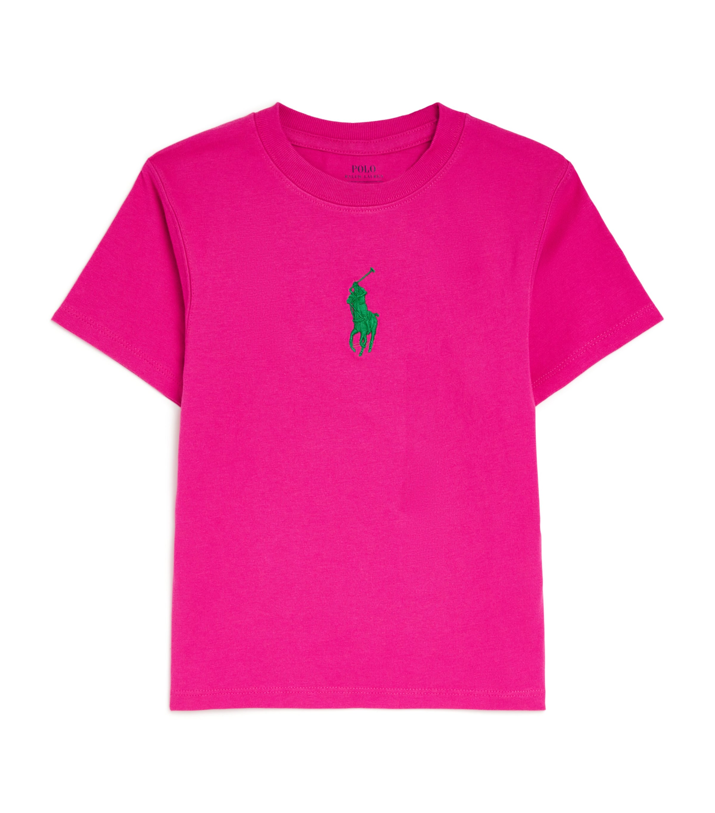 Cotton Polo Pony T-Shirt (7-14 Years) COLGE PINK Image 1