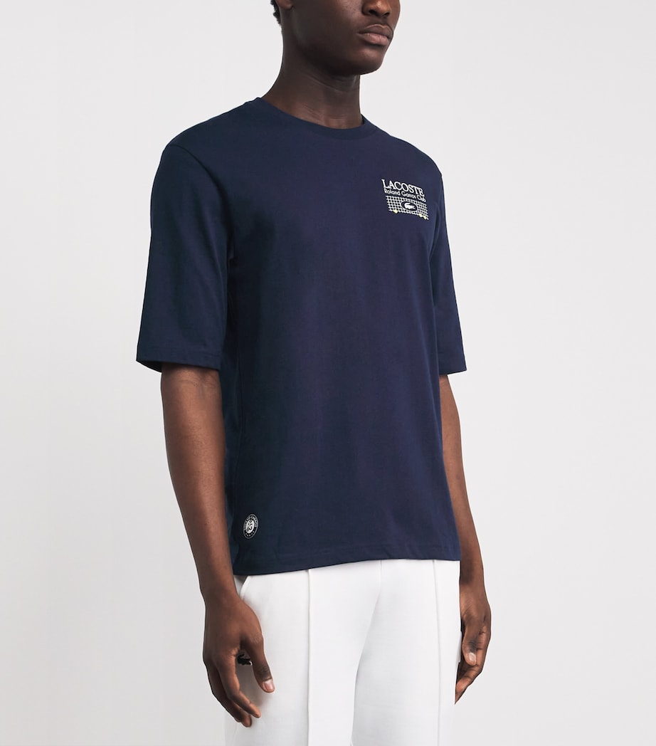 Lacoste Mens x Roland-Garros Cotton Logo T-Shirt Navy Blue Image 4
