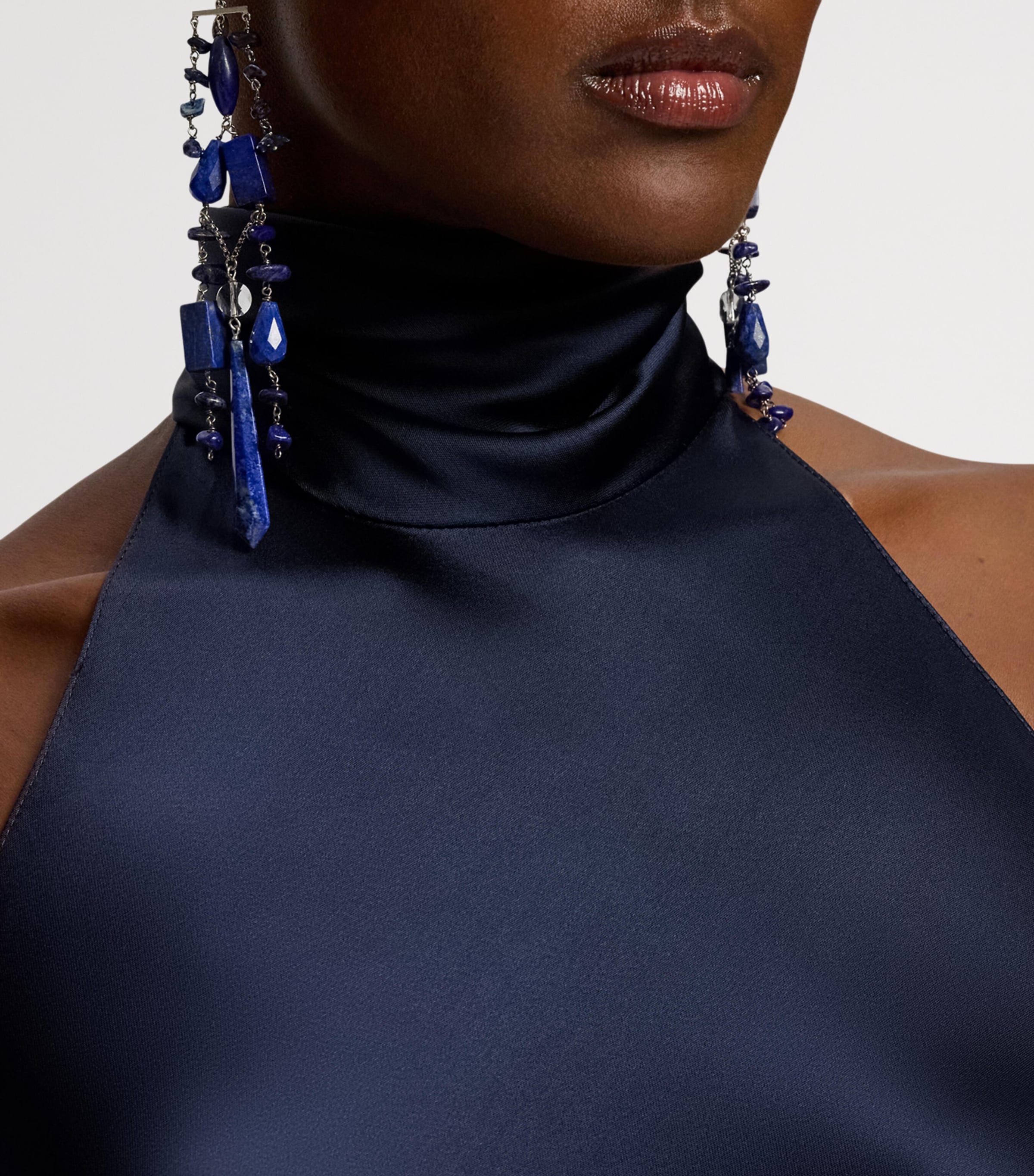 Stretch-Silk Charmeuse Blouse NAVY-410 Image 10