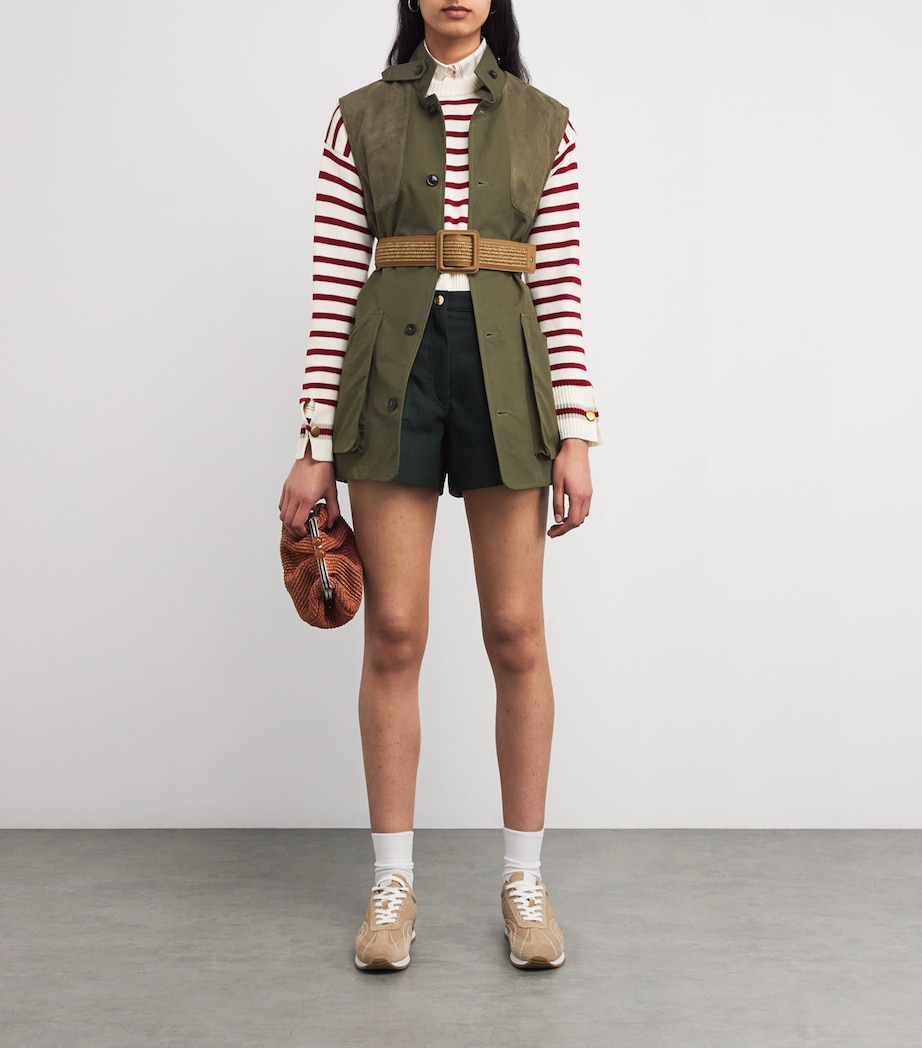 Weekend Max Mara Leather Braided-Trim Belt Tobacco Image 3