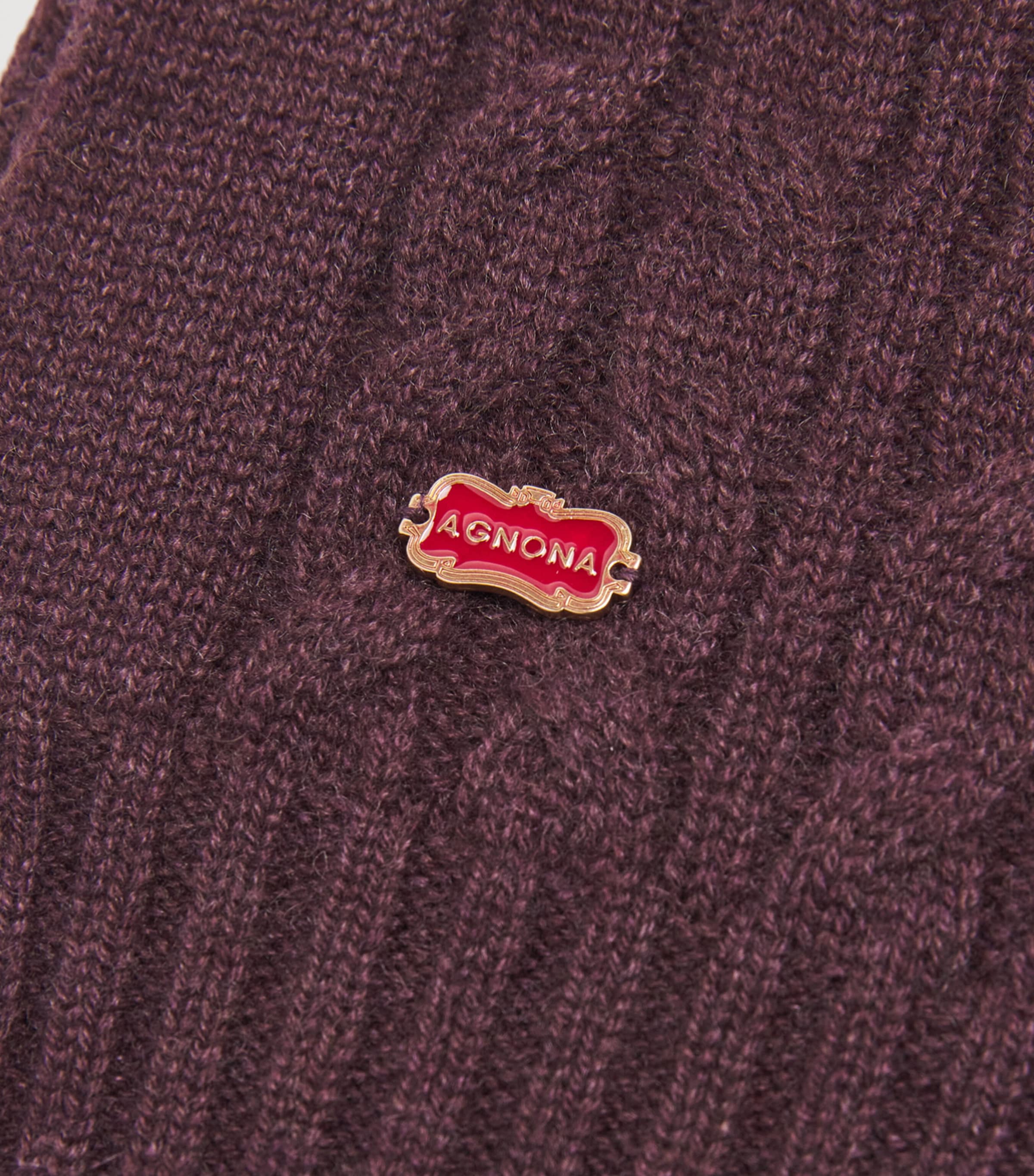 Agnona Womens Cashmere Balaclava Burgundy Image 2