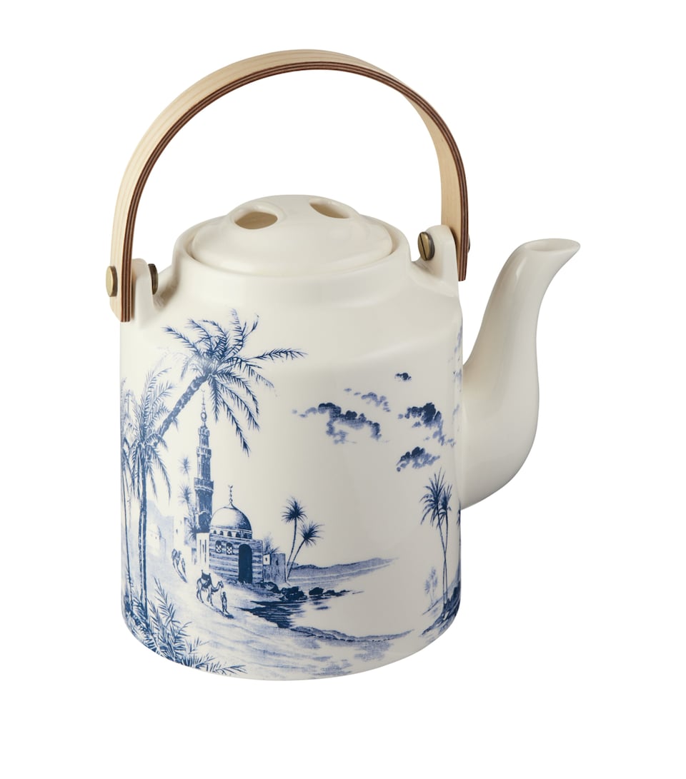 Gien Ceramic Dépareillé Japanese Teapot Blue