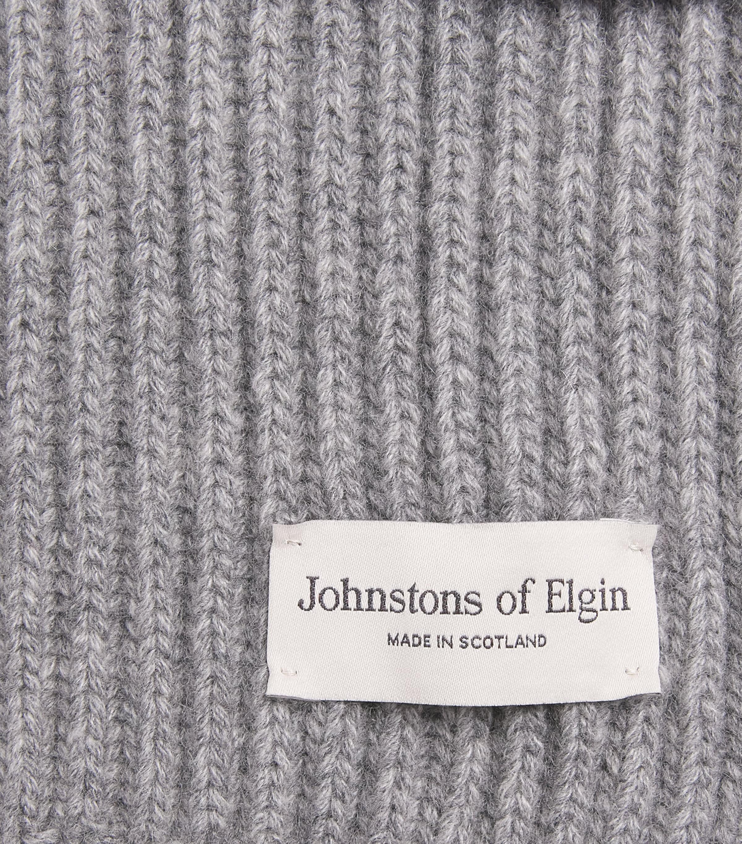 Johnstons Of Elgin Cashmere Lovat Ribbed Scarf Storm Grey Image 4
