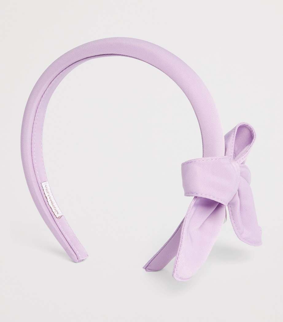 Monnalisa Satin Bow Headband Malva Flower Image 2
