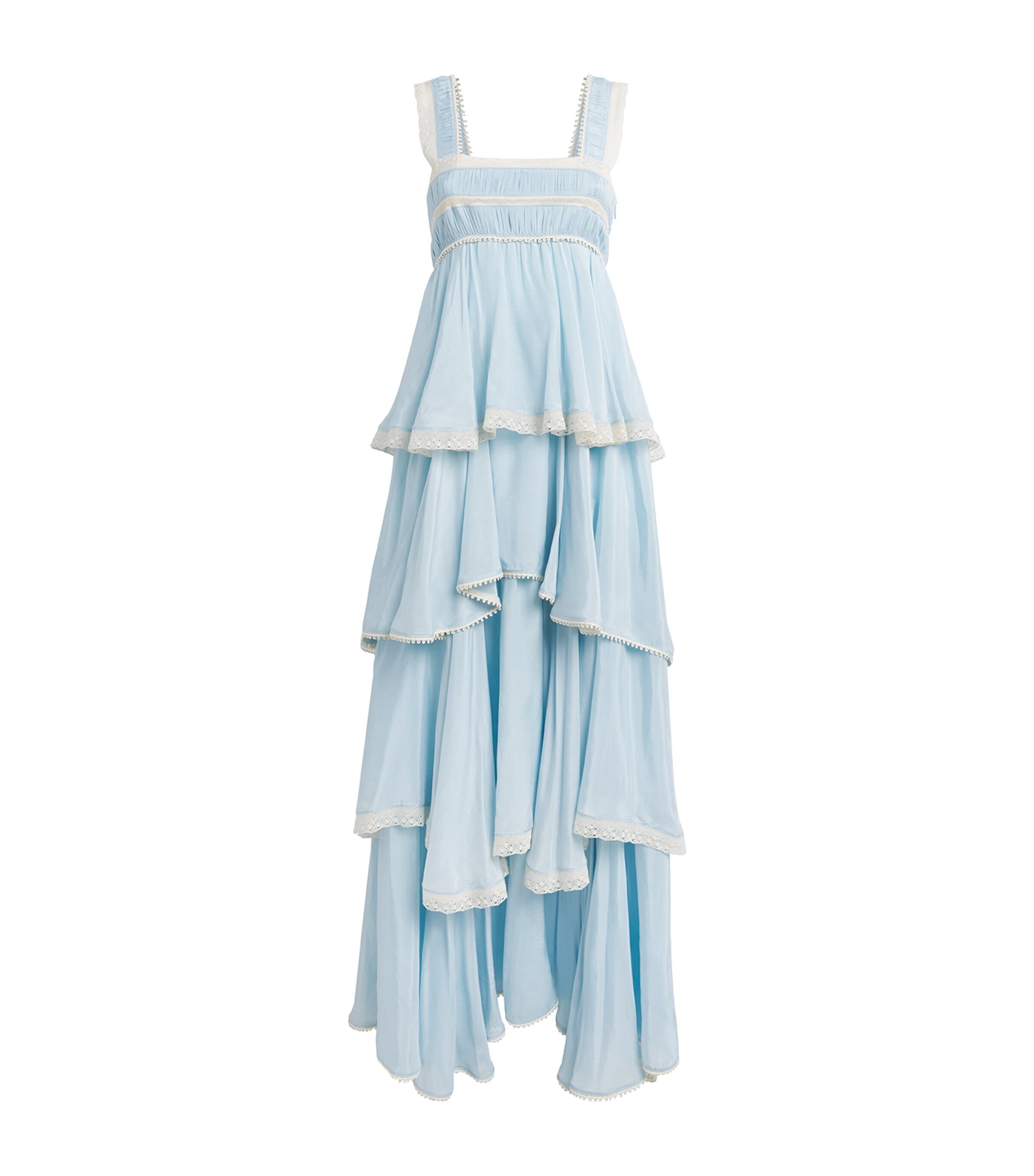 LUG VON SIGA Womens Cotton-Blend Fiorella Midi Dress Blue Image 1