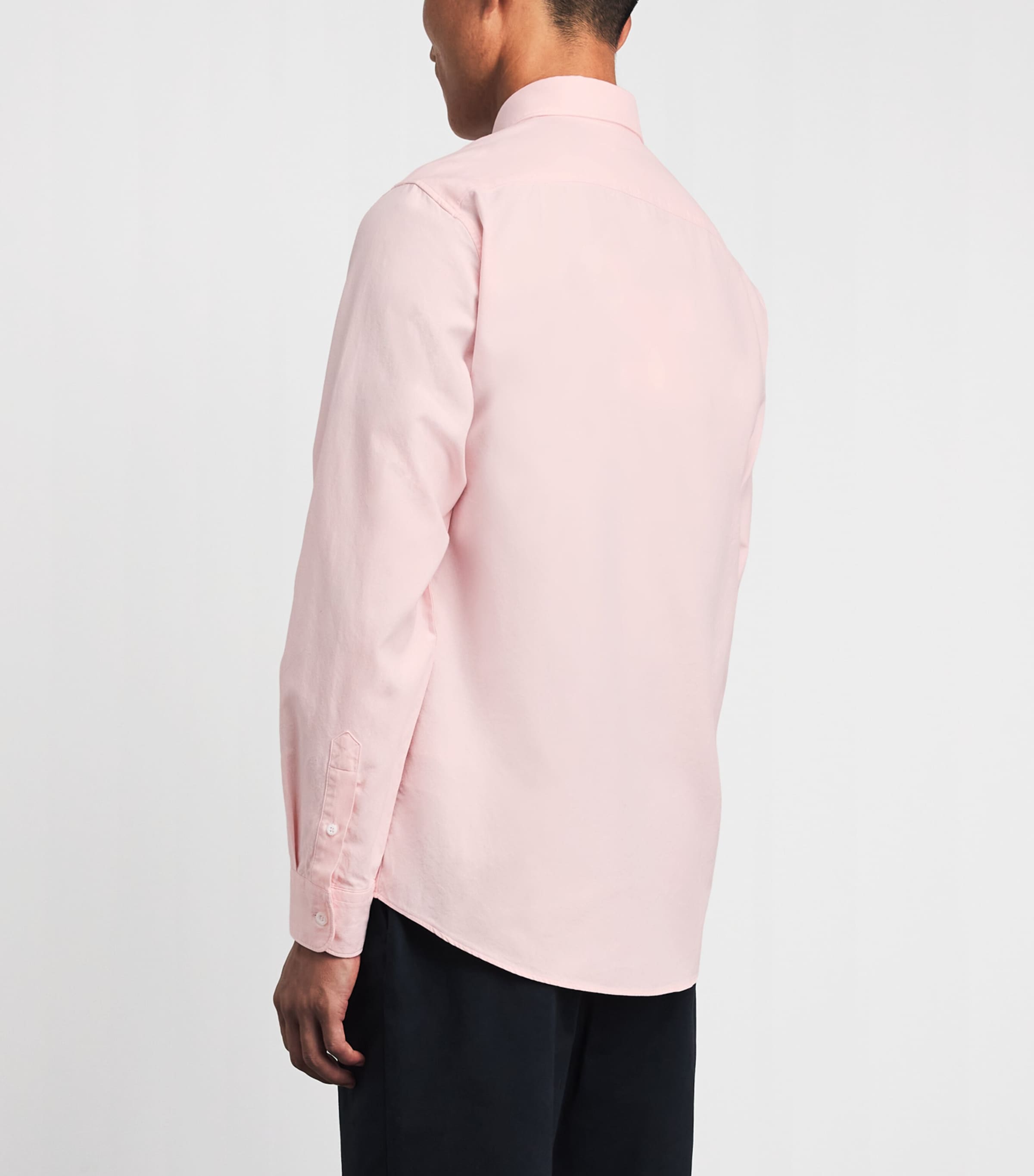 Sunspel Mens Cotton Oxford Shirt Light Pink Image 5