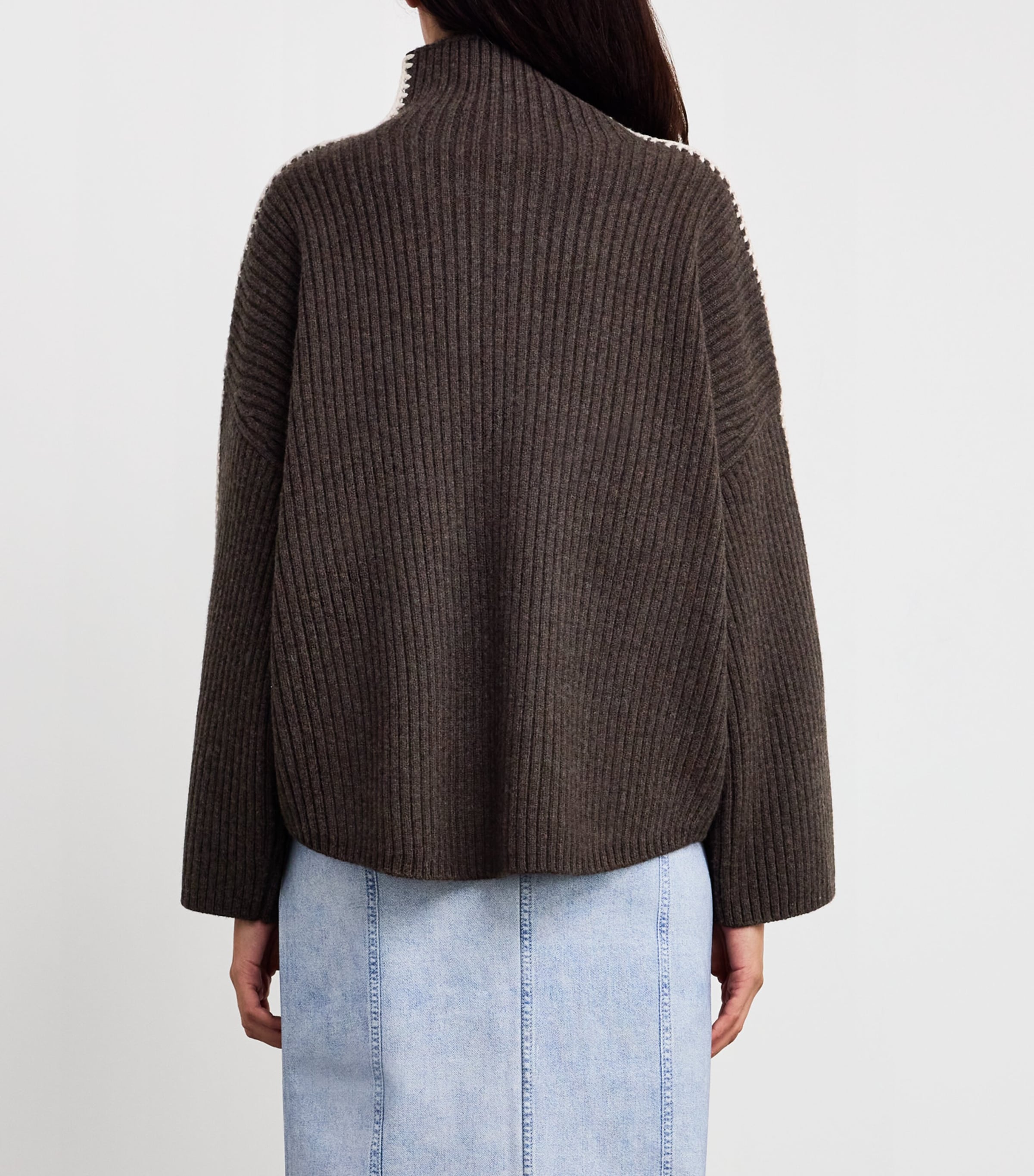 Wool Ingrid Rollneck Sweater BROWN Image 4