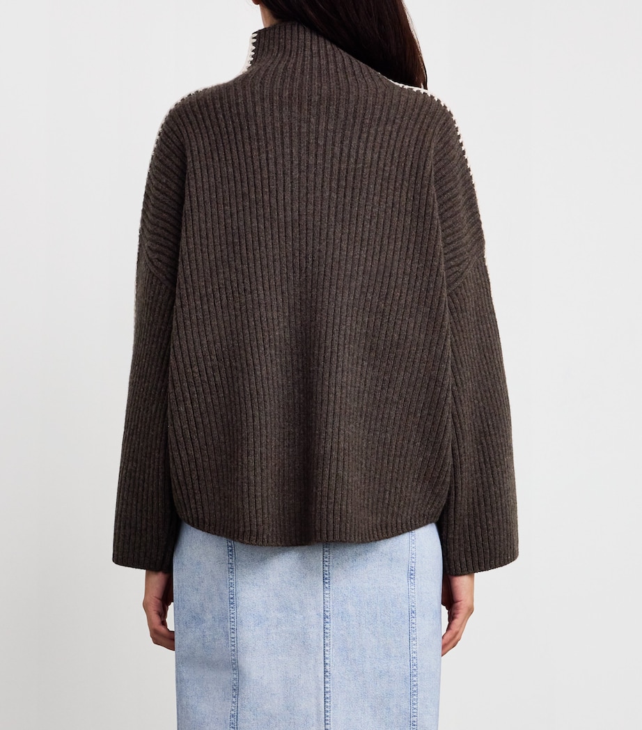 Wool Ingrid Rollneck Sweater BROWN Image 4