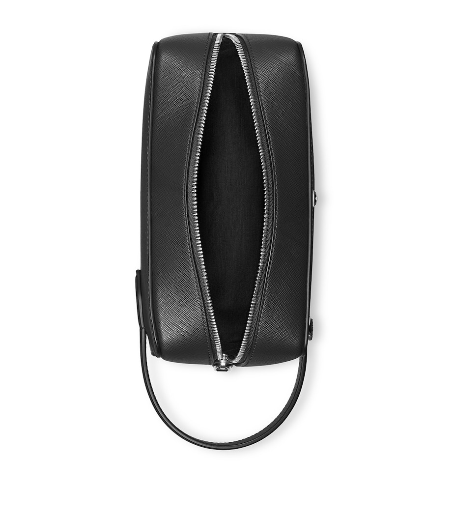 Leather Sartorial Wash Bag BLACK Image 2