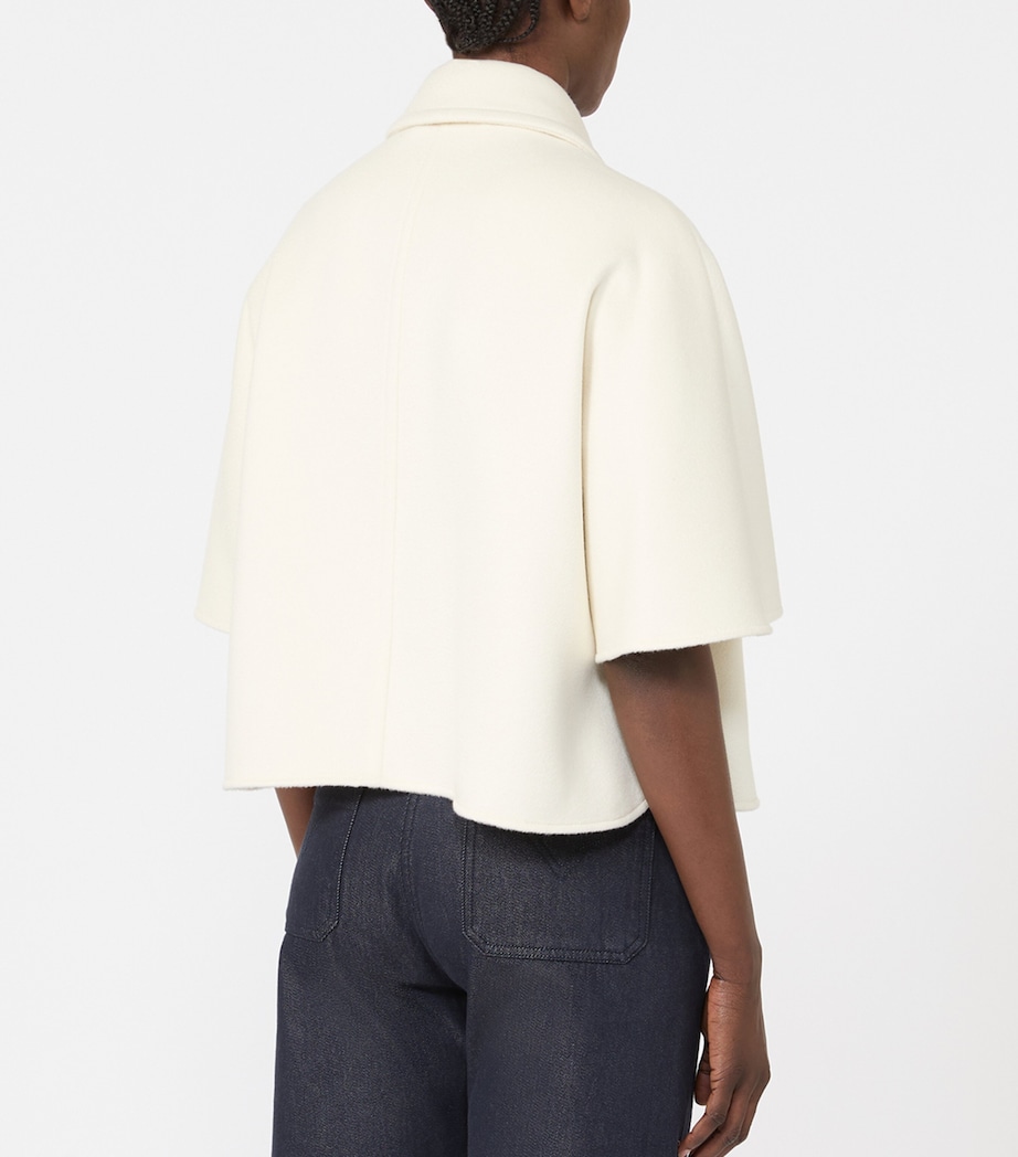 Max Mara Womens Cashmere Cape White Image 3