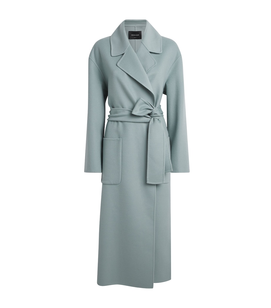 Fabiana Filippi Womens Wool Embellished Belted Coat Verde Image 1