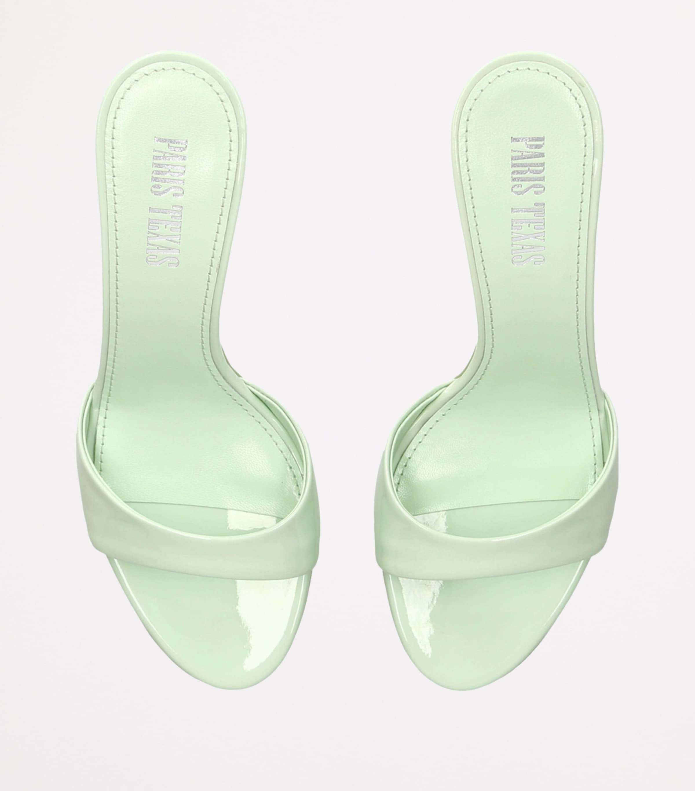 Paris Texas Patent Leather Lidia Mules 70 Pale Green Image 4