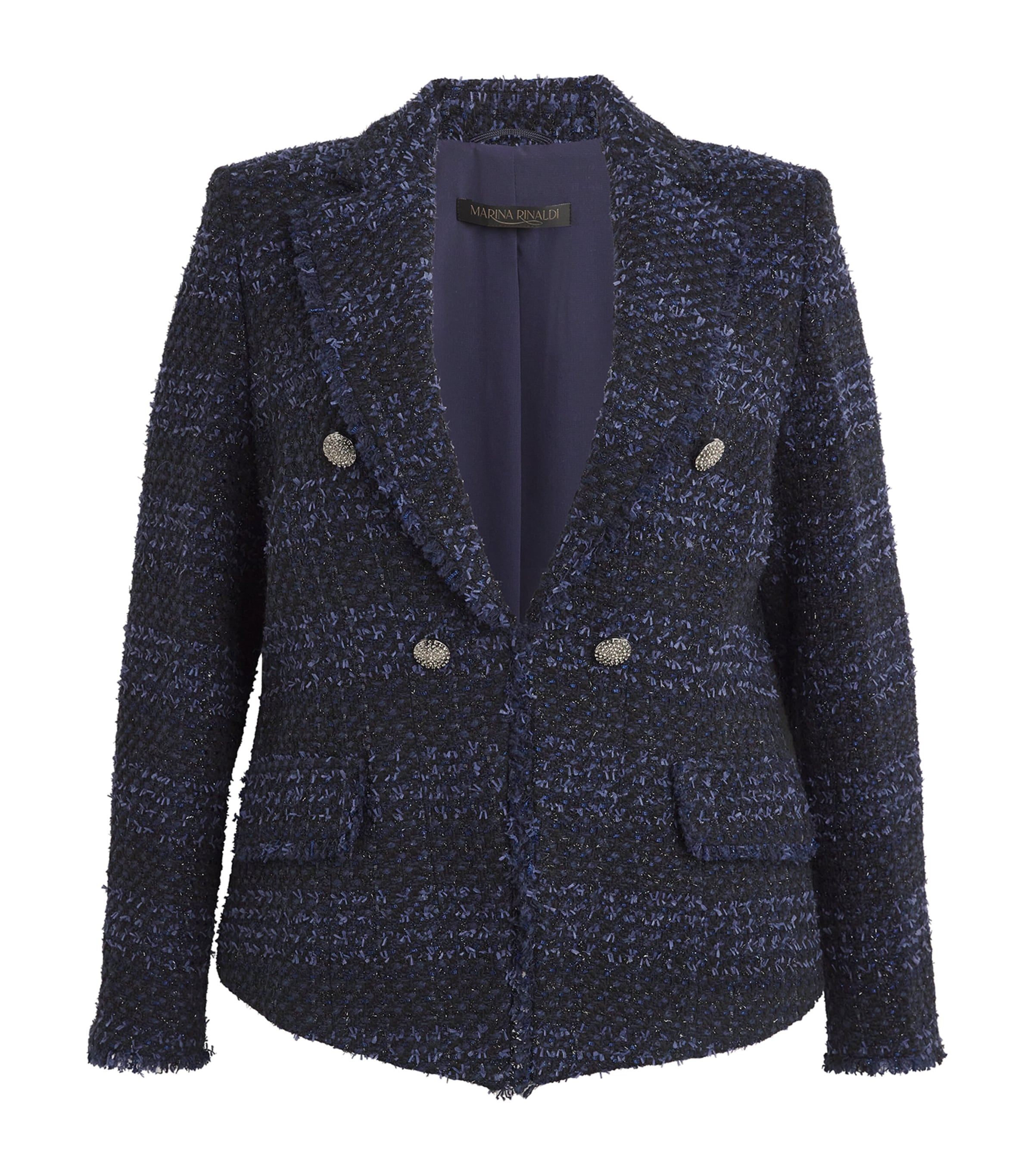 MARINA RINALDI TWEED CHECK BLAZER 