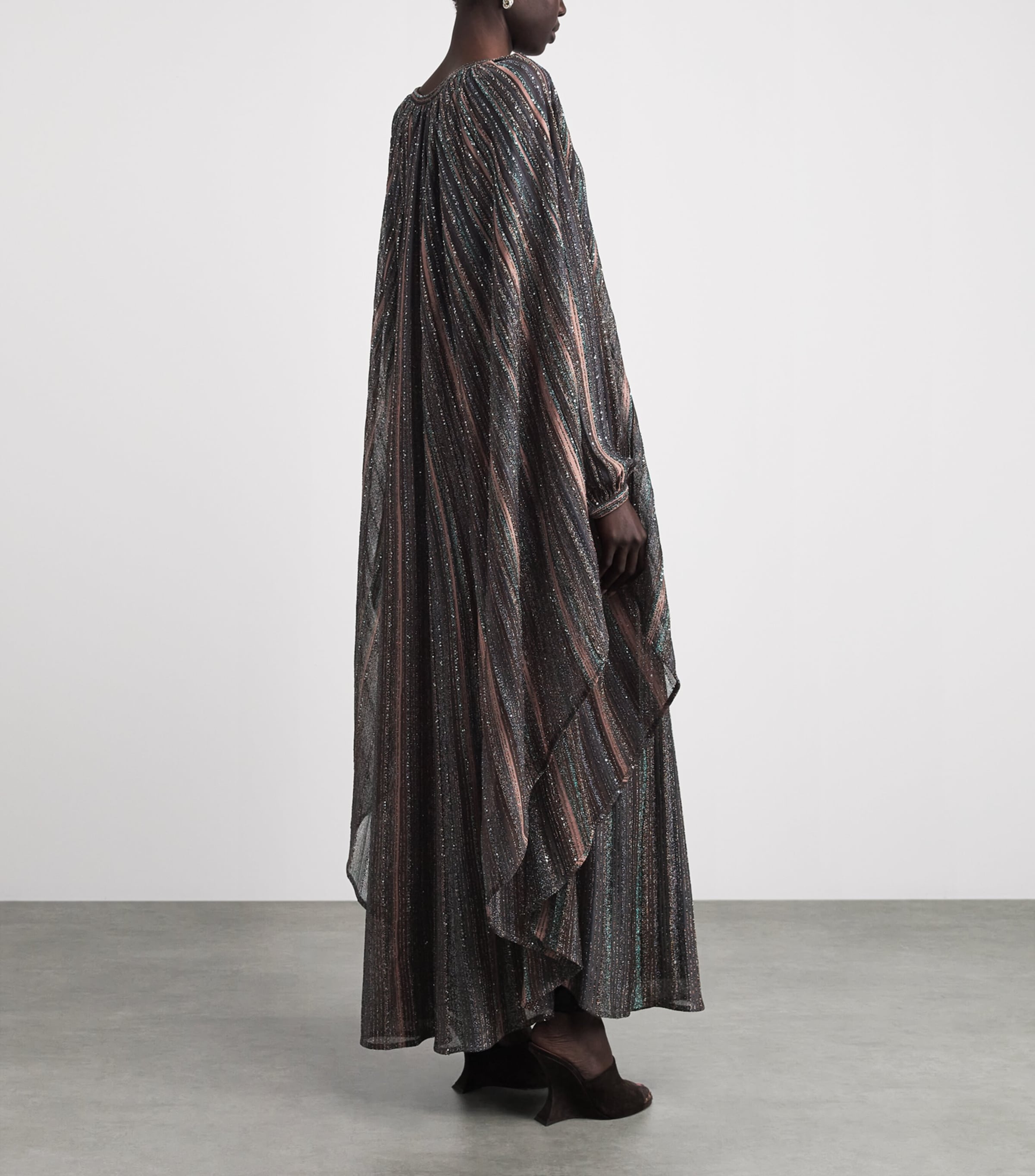 Missoni Womens Sequin-Embellished Stripe Maxi Dress Drk Brown Tone Image 4