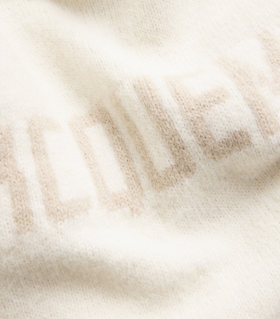 Jacquemus Womens Alpaca-Blend Jacquard Monogram Cardigan Light Beige Image 5