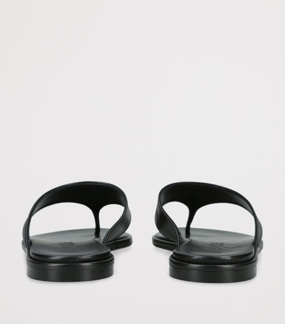 Leather Amaya Flip Flops BLACK Image 2