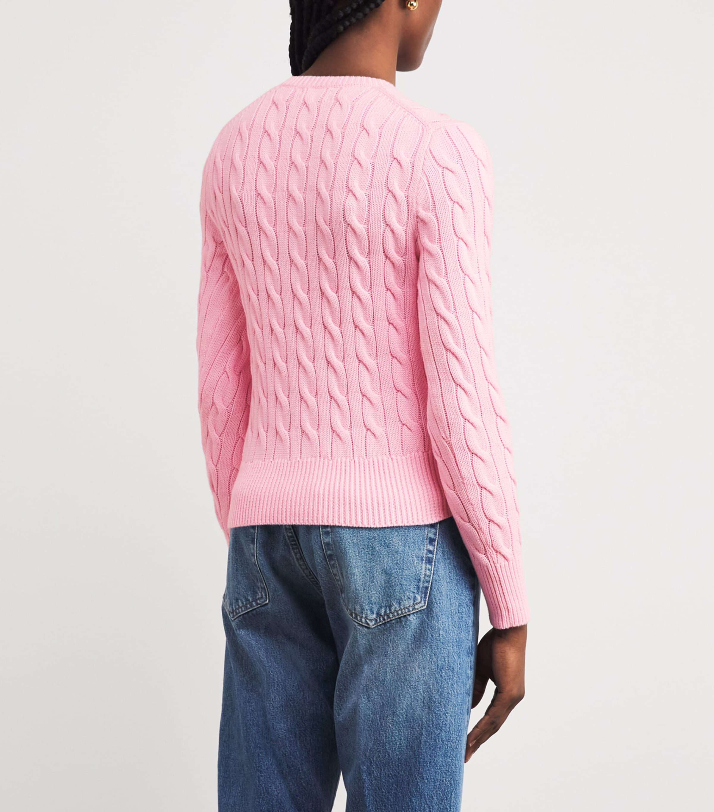 Cotton Cable-Knit Cardigan CARMEL PINK Image 4