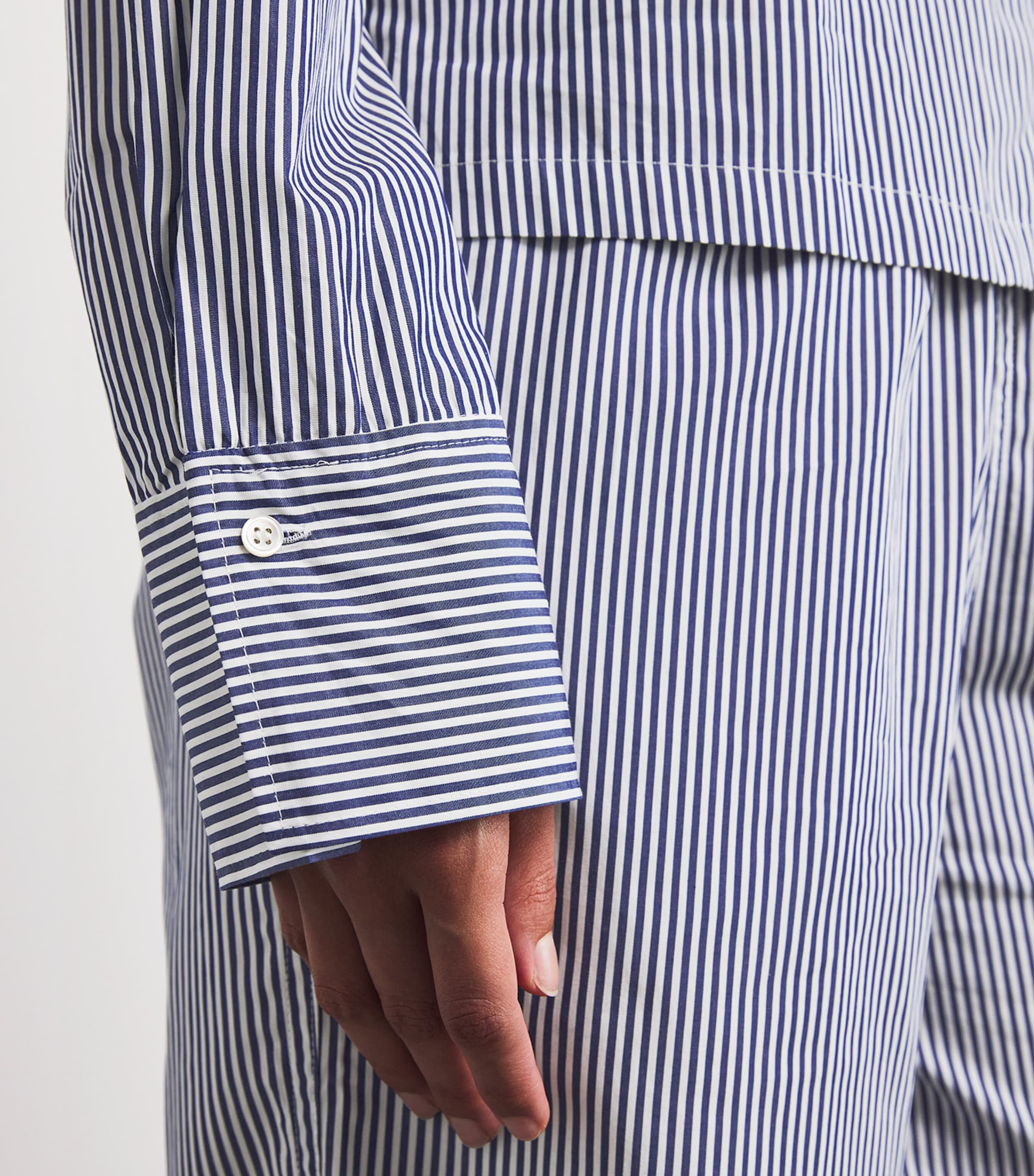 Cotton Stripe Pyjama Set WHITE CLOUD/BEA Image 6