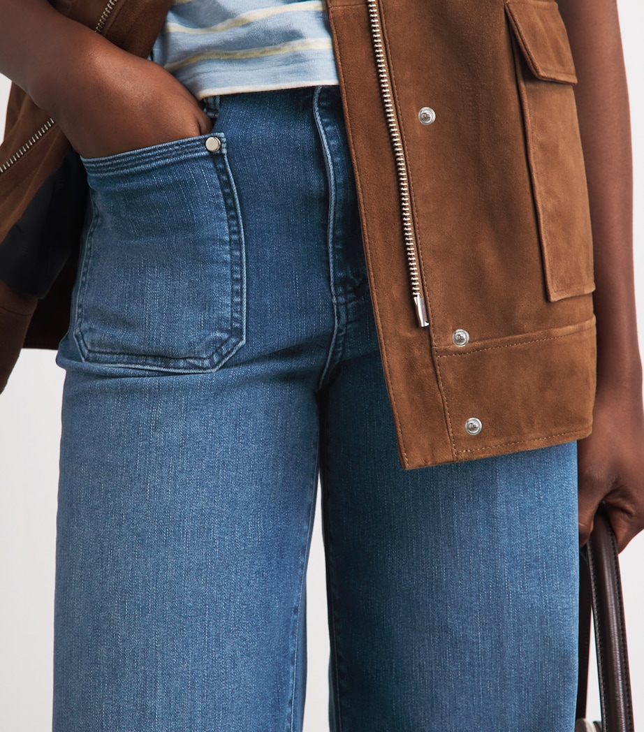 FRAME Womens Le Slim Palazzo High-Rise Wide-Leg Jeans Archive Image 3