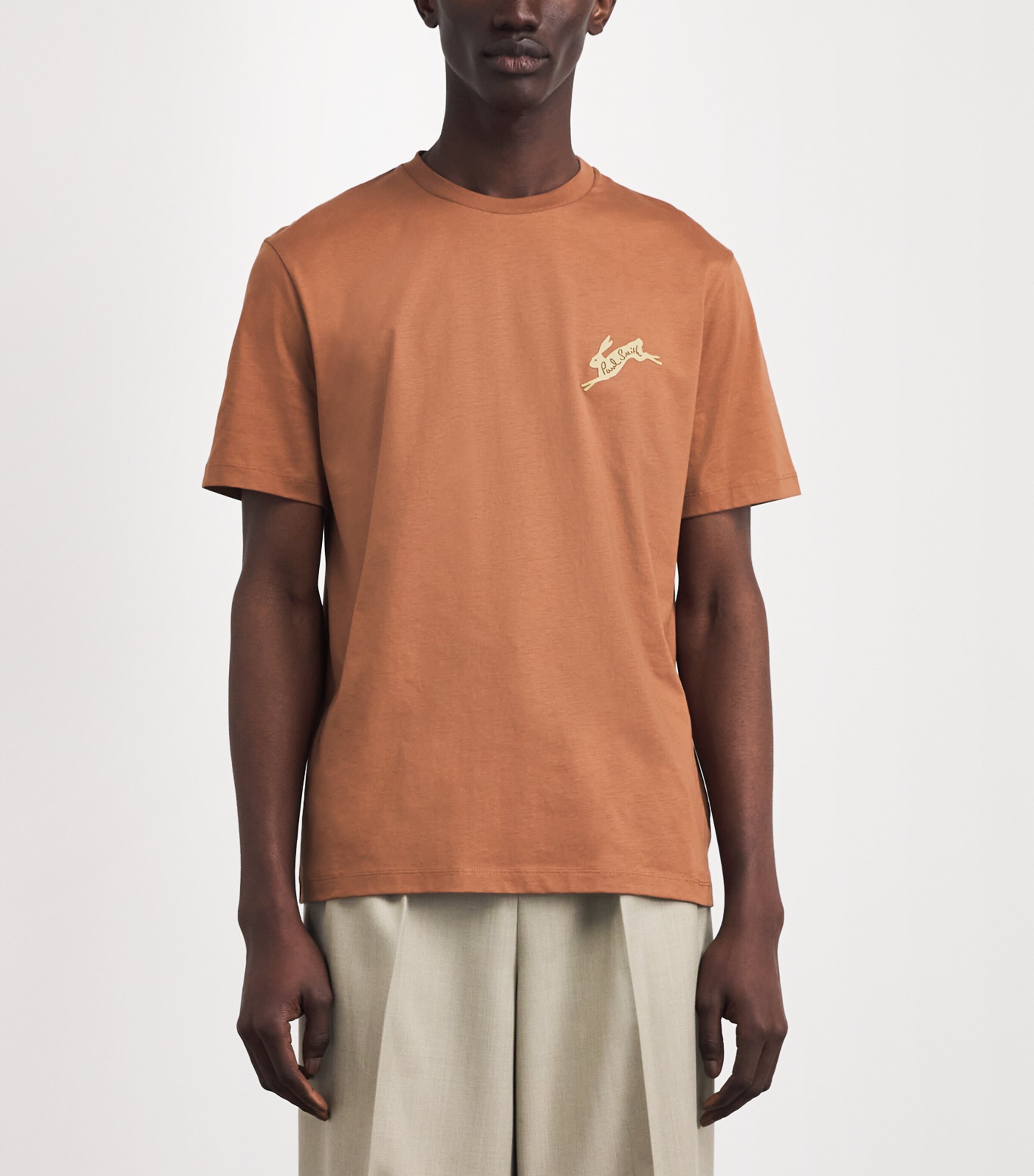 Paul Smith Mens Cotton Bunny Logo T-Shirt Brown Image 4