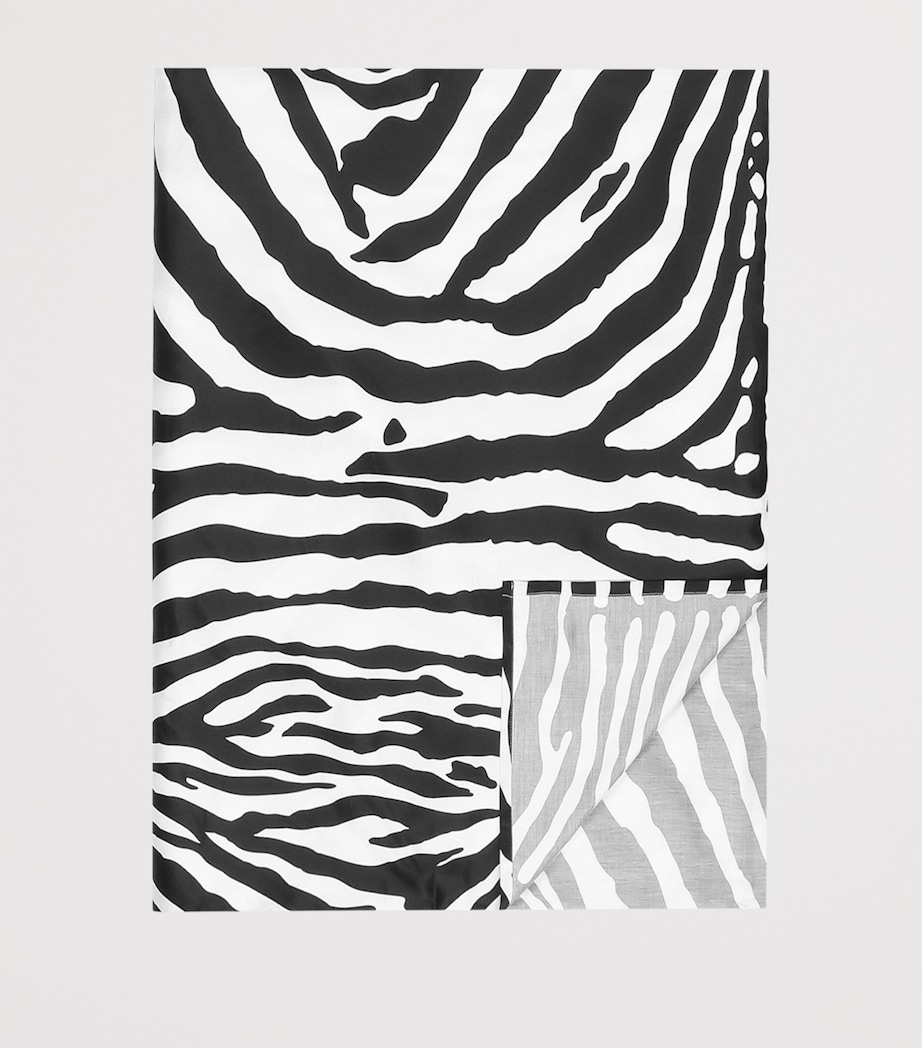 Dolce&Gabbana Casa Cotton Zebra King Fitted Sheet (300cm x 300cm) Zebra Image 2