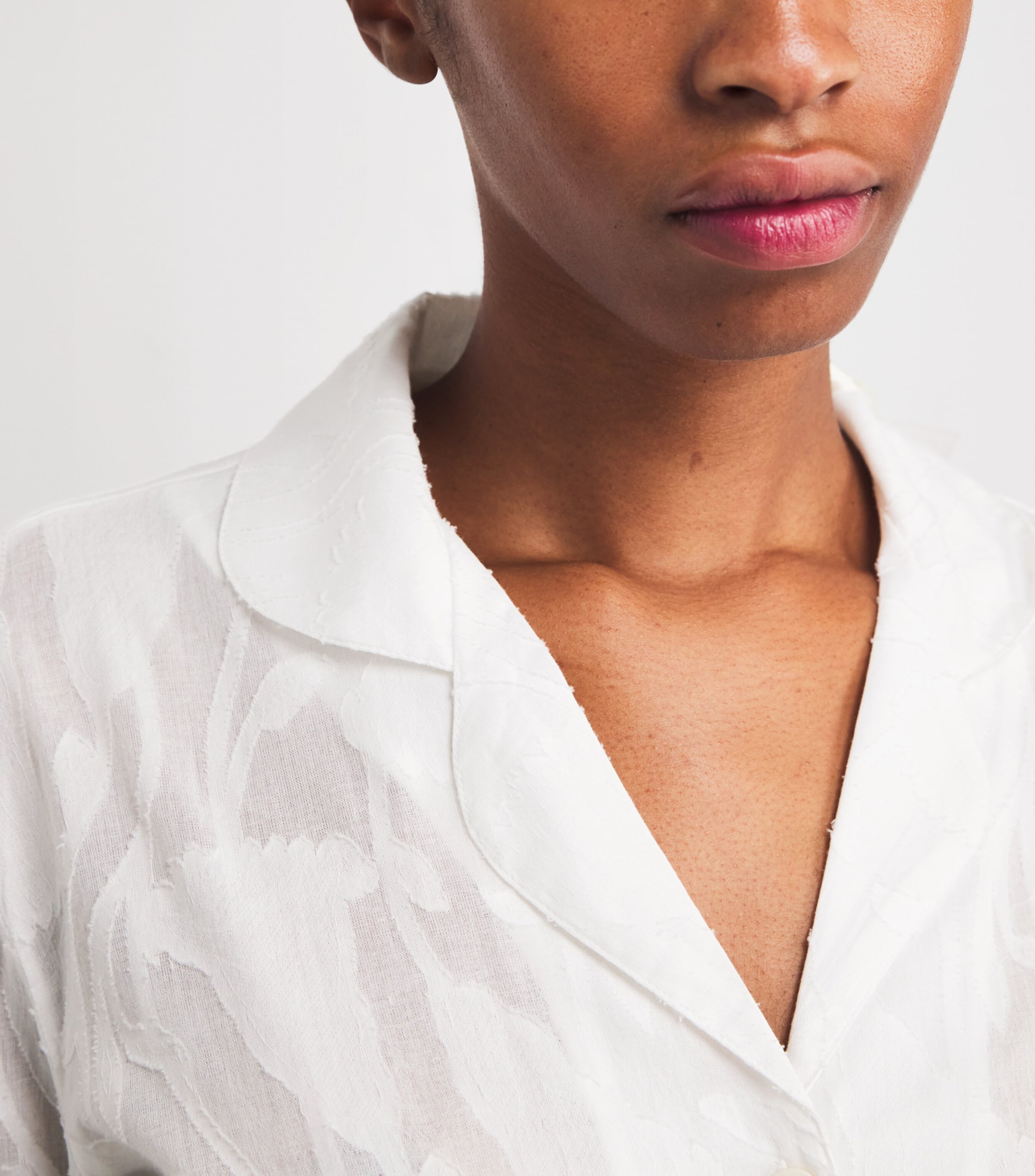 Floral Jacquard Pyjama Set OFF WHITE Image 4