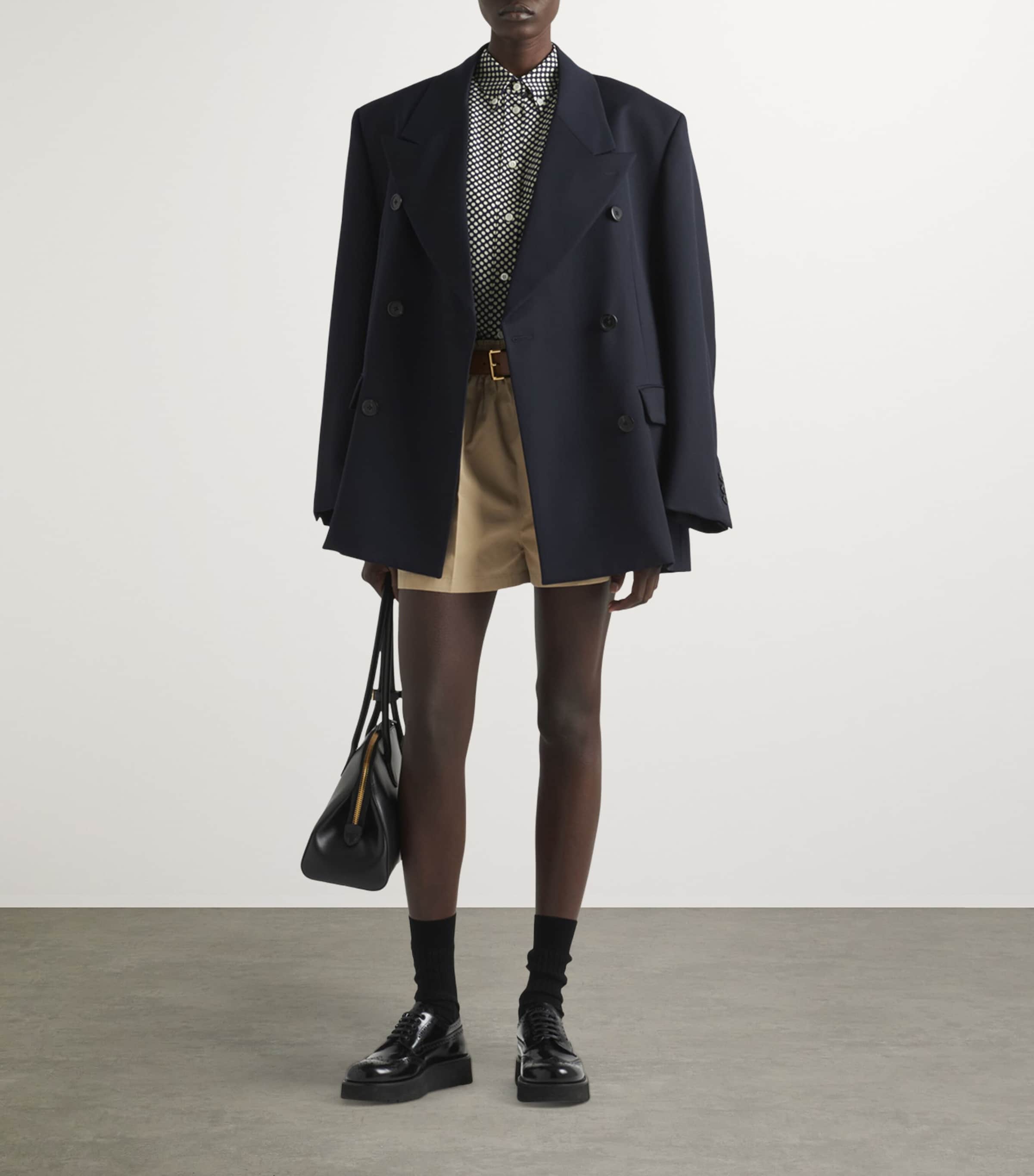 Prada Womens Cotton Poplin Bermuda Shorts Image 2