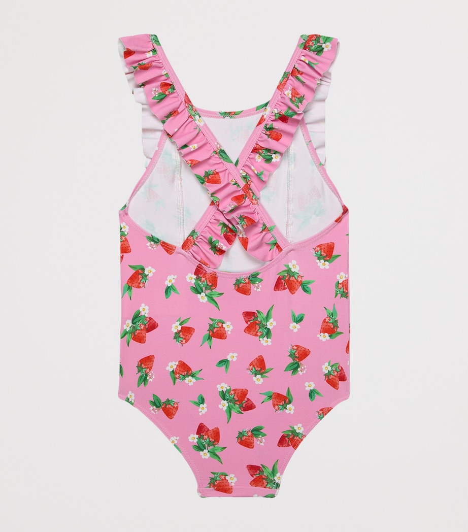 Trotters Ruffle Strawberry Print Swimsuit (2-5 Years) Pink/strawberry Image 2