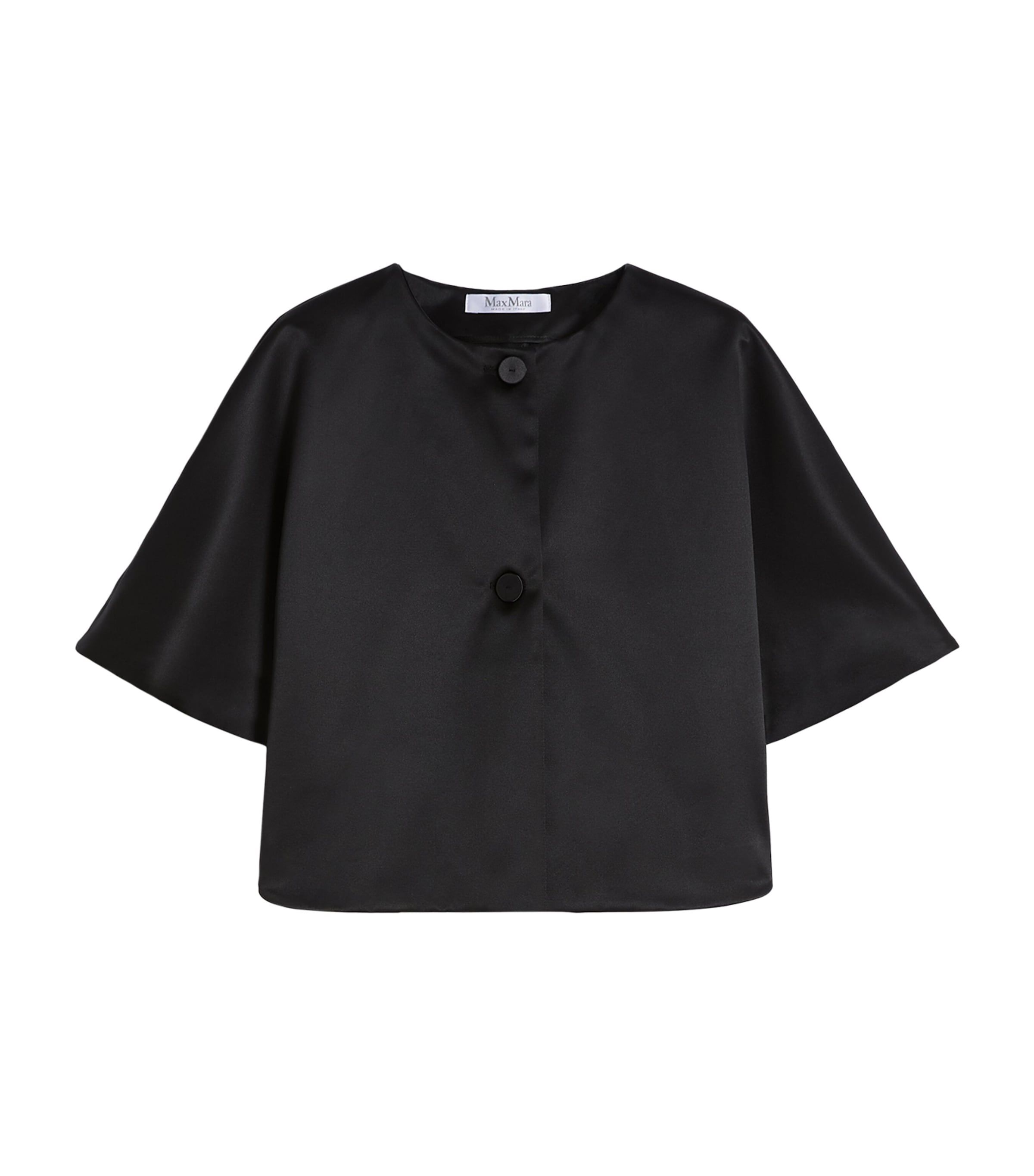 Max Mara Womens Satin Cape-Style Top Black Image 1