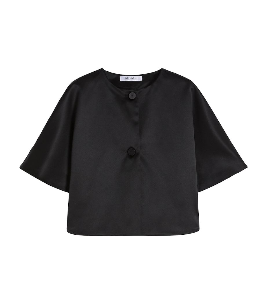 Max Mara Womens Satin Cape-Style Top Black Image 1