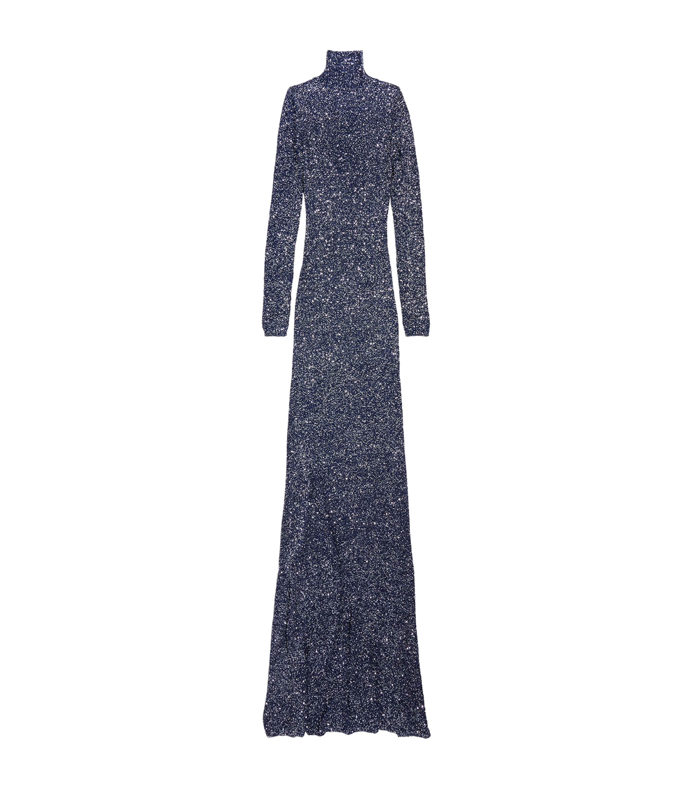 Balenciaga Womens Sequin Rollneck Maxi Dress Image 1
