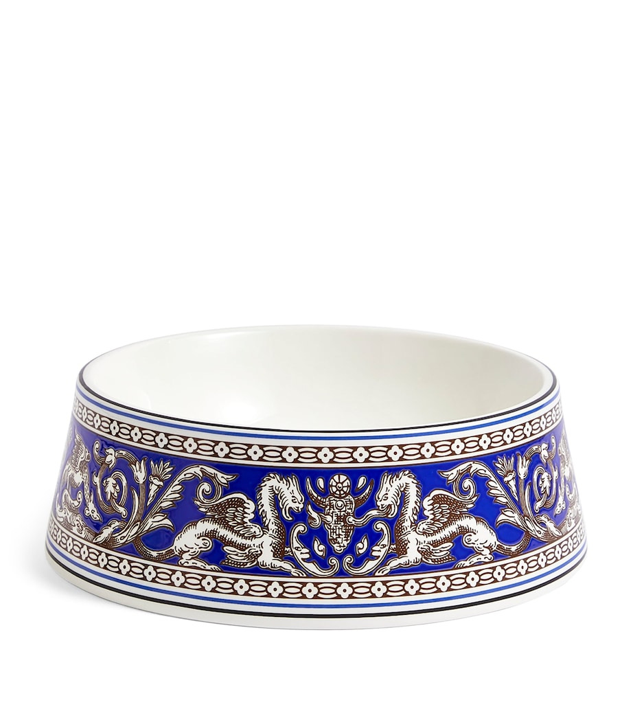 Bone China Florentine Pet Bowl (21cm) BLUE Image 6