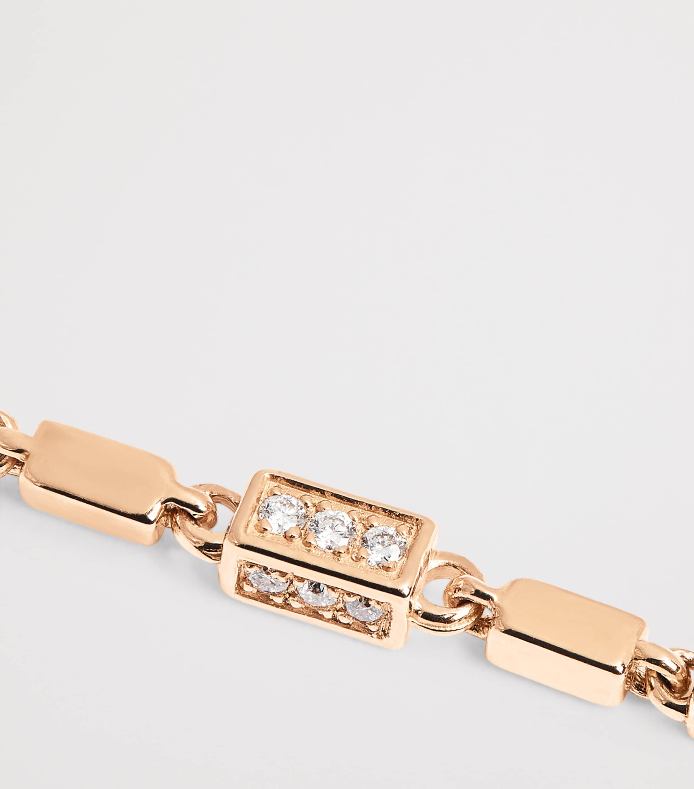 Suzanne Kalan Rose Gold and Diamond Medium Block Chain Bracelet Rg/wd Image 3
